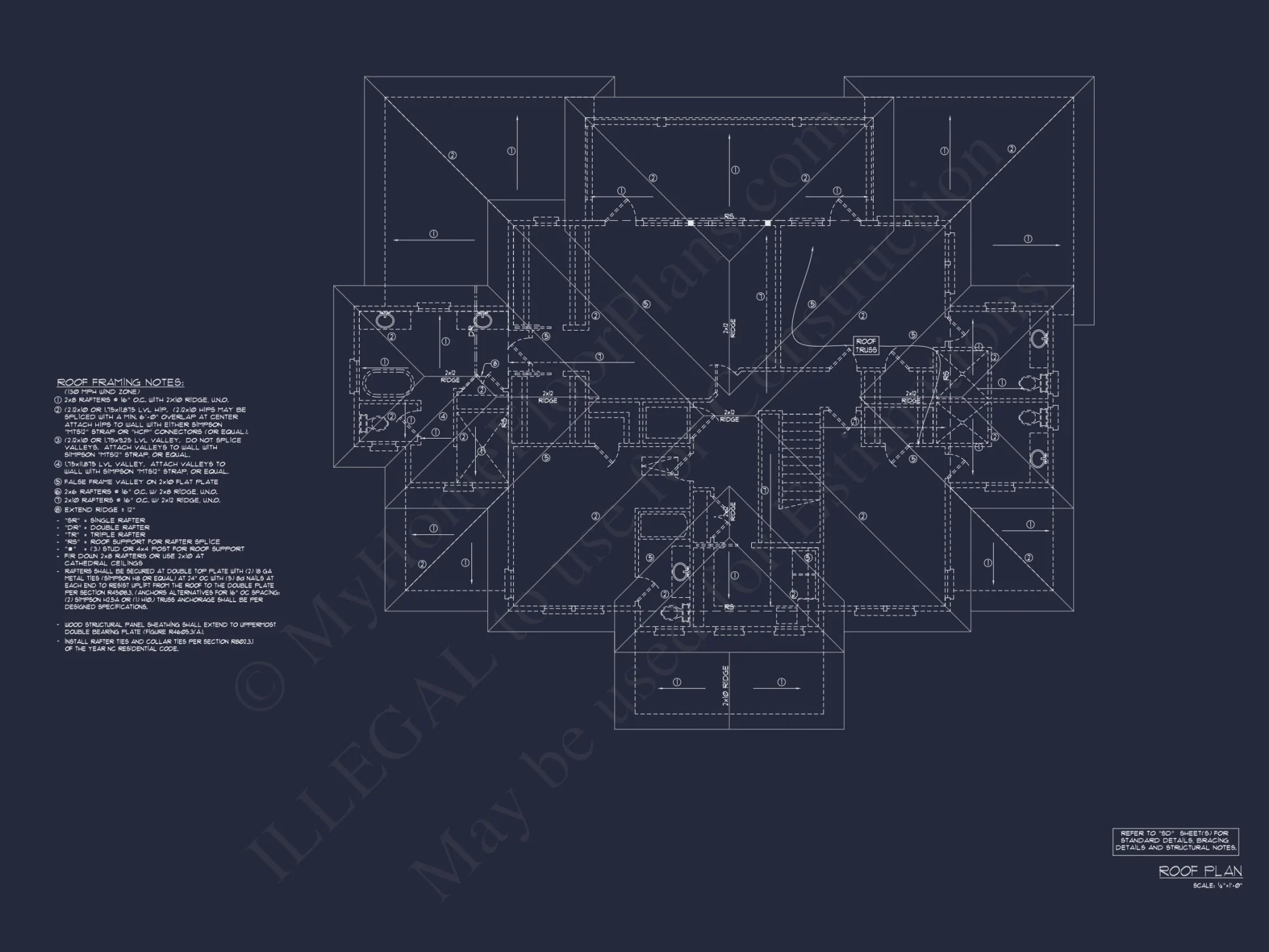 Coastal 2.5-Story house Plan: 5-Bed, 4-Bath, CAD Blueprint