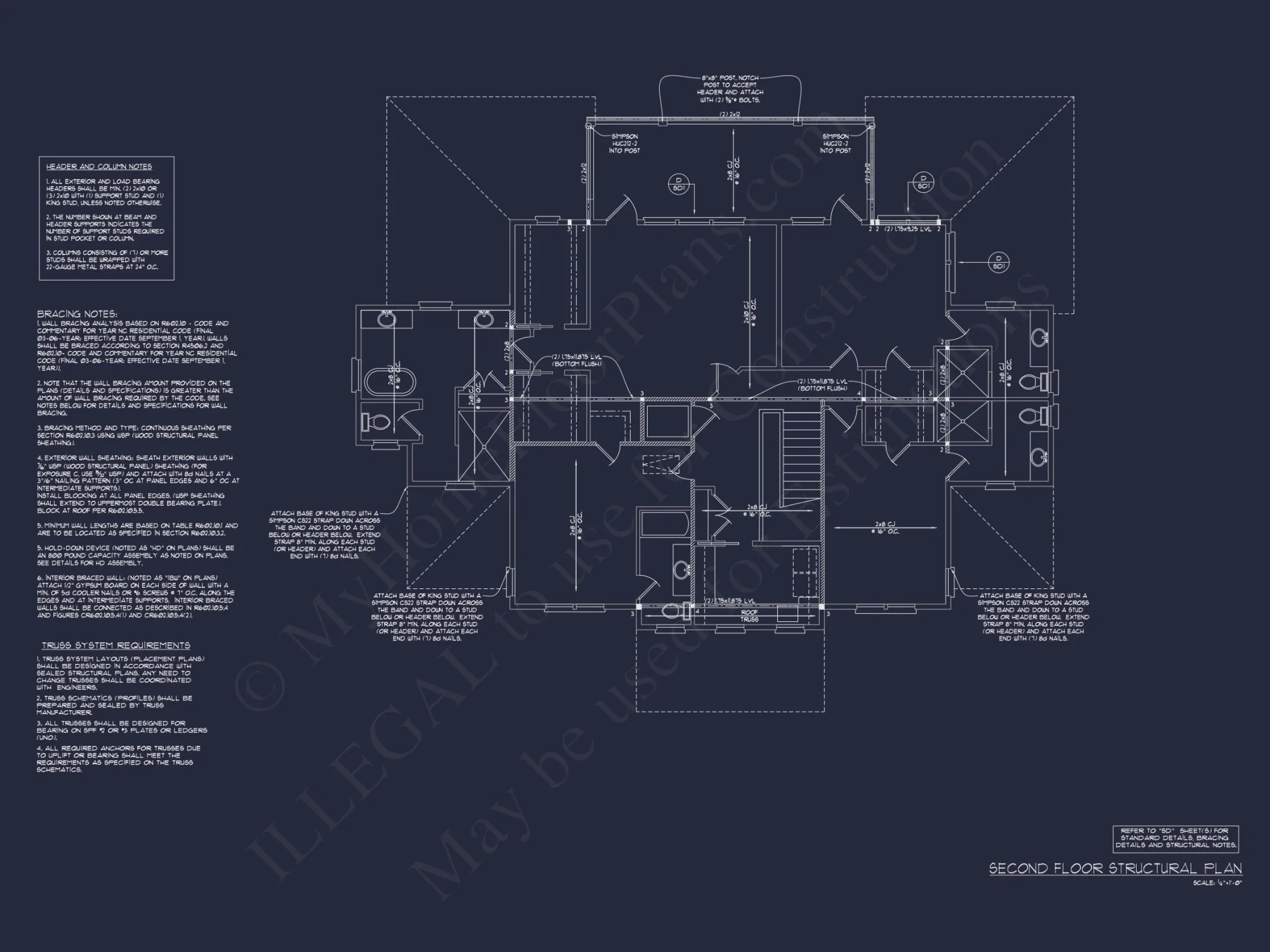 Coastal 2.5-Story house Plan: 5-Bed, 4-Bath, CAD Blueprint