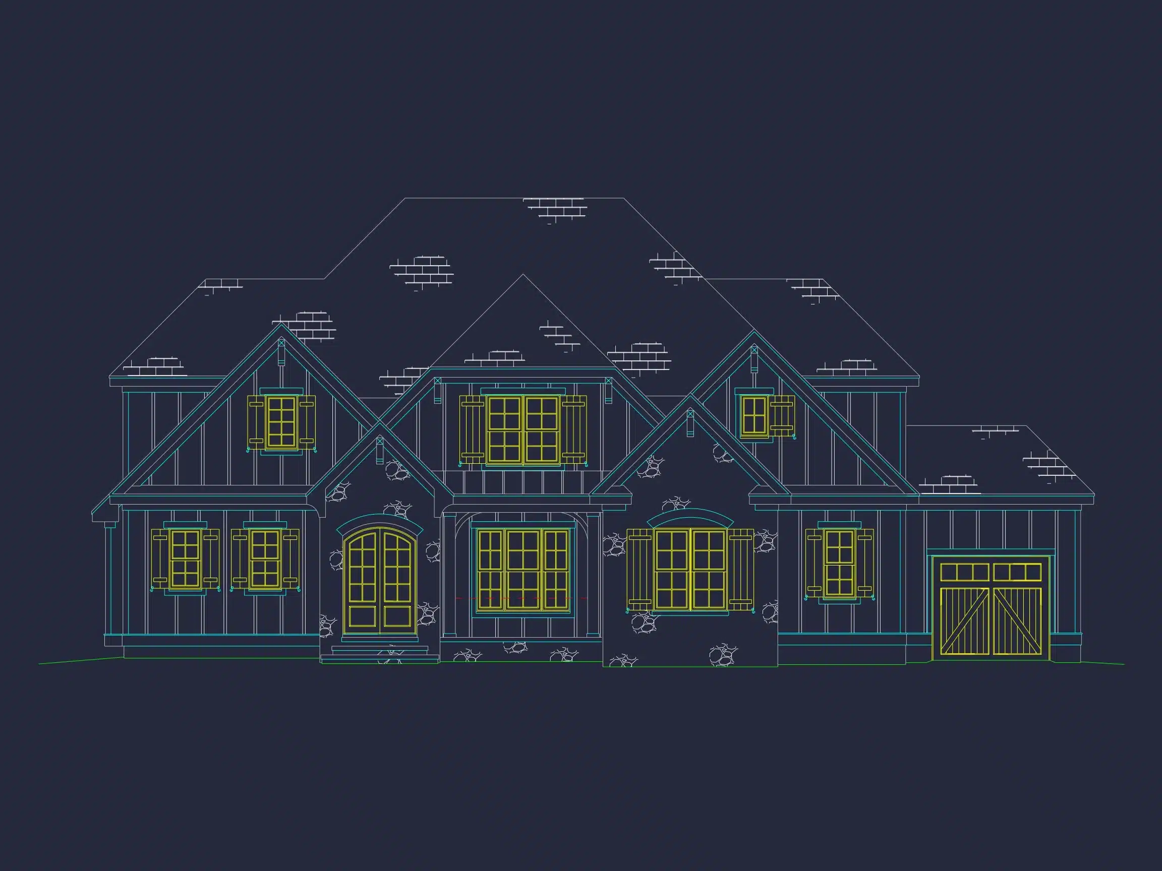14-1848 HOUSE PLAN - Traditional House Plan with CAD Designs and Detailed Blueprints 24 Traditional house Plan with CAD Designs and Detailed Blueprints