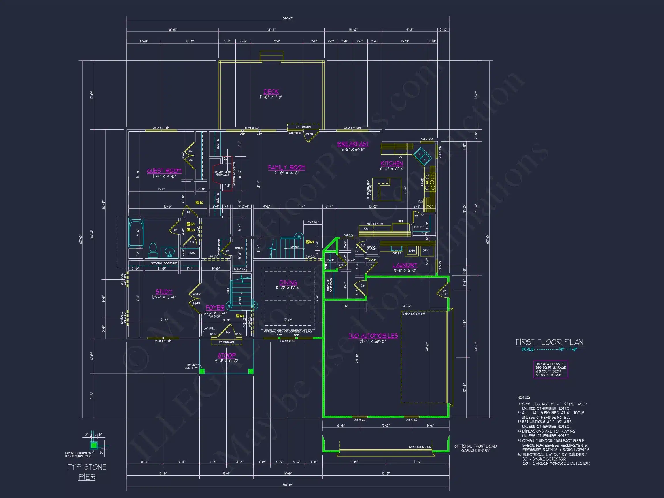 Elegant New American house Plan with Spacious Layout and CAD Blueprint