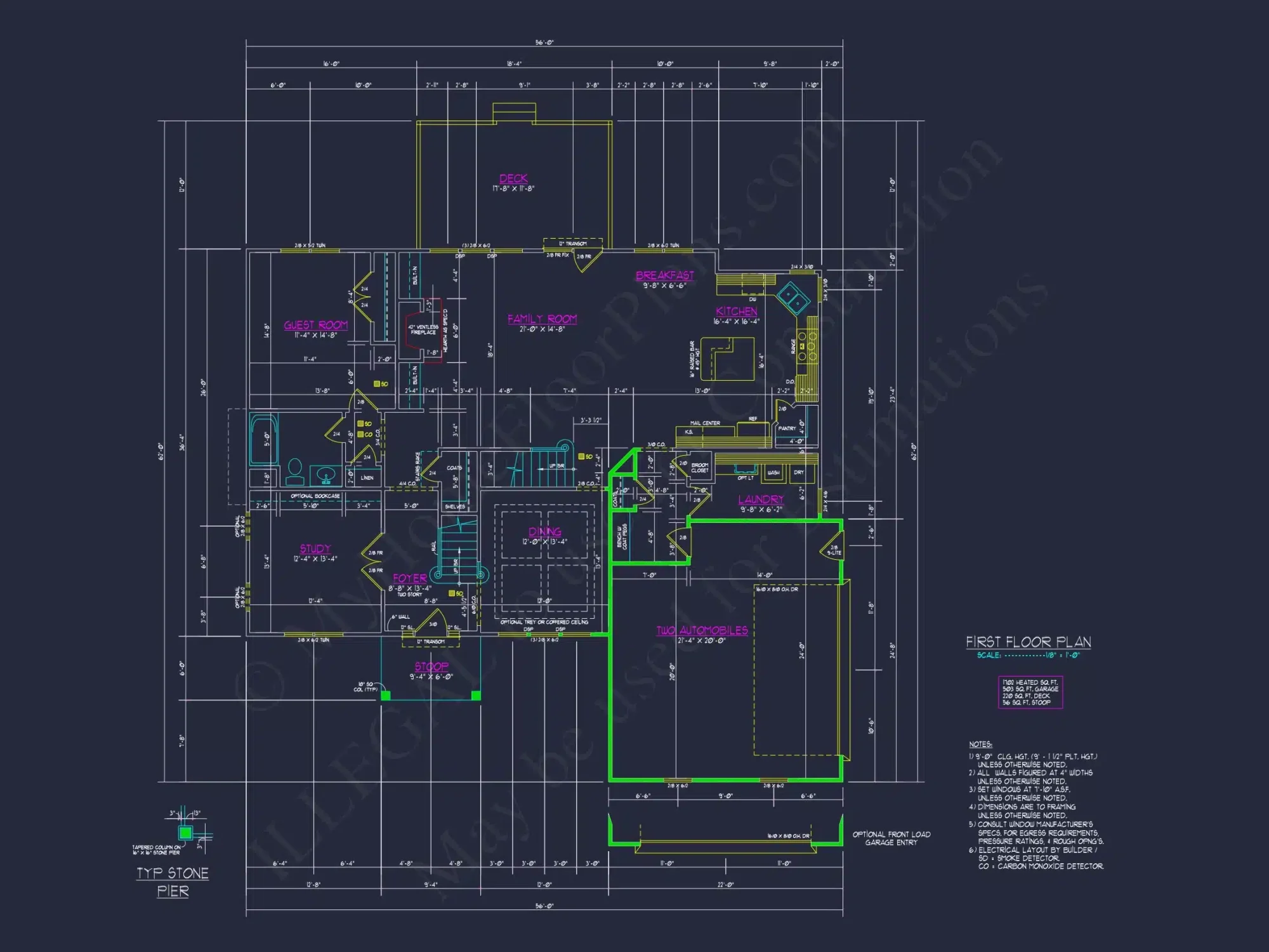 Elegant New American house Plan with Spacious Layout and CAD Blueprint