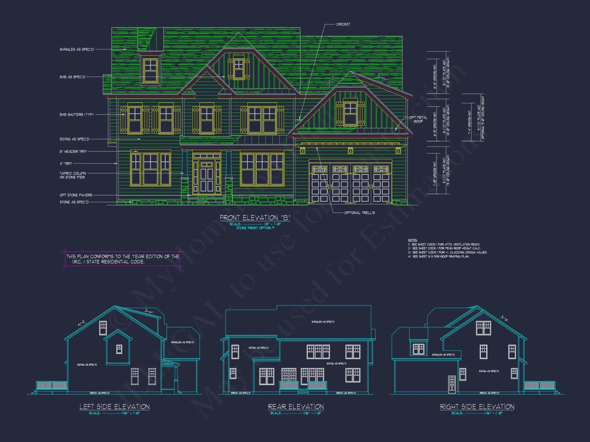 Elegant New American house Plan with Spacious Layout and CAD Blueprint
