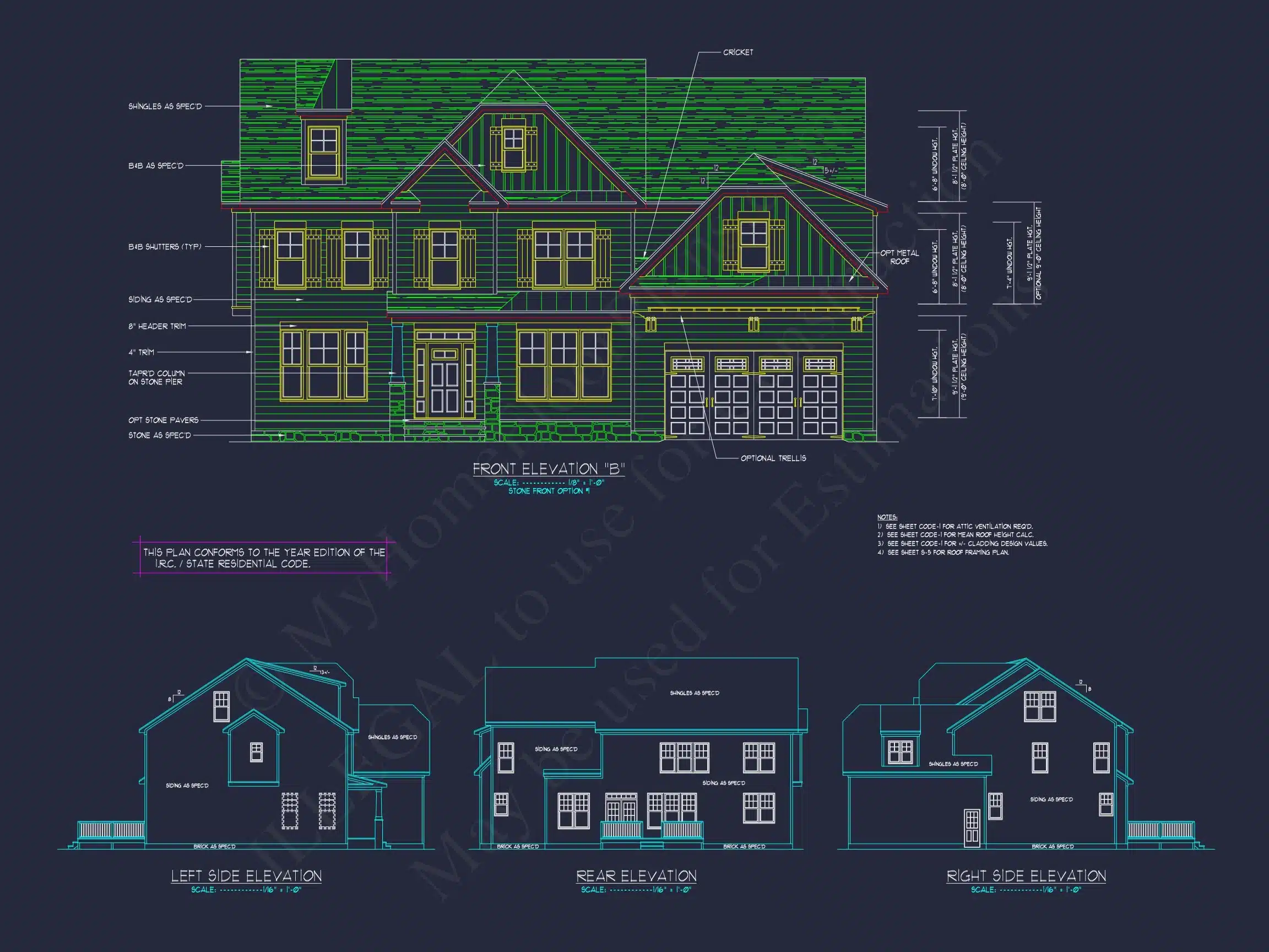 Elegant New American house Plan with Spacious Layout and CAD Blueprint