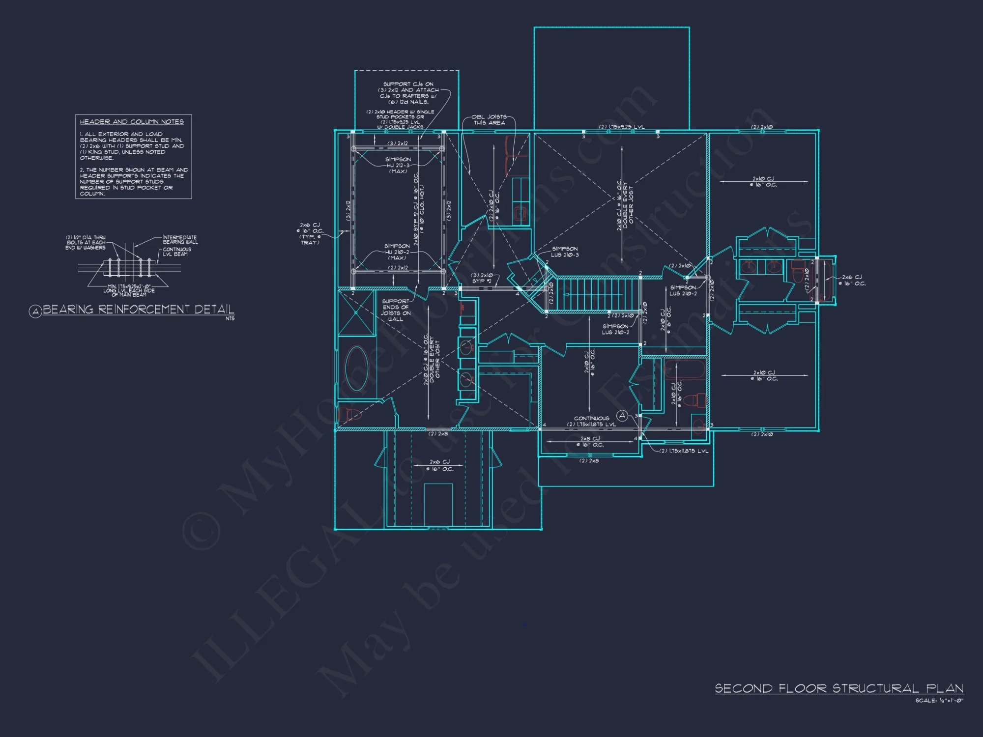 Spacious house Plan with 5 Bedrooms, CAD Blueprint Designs