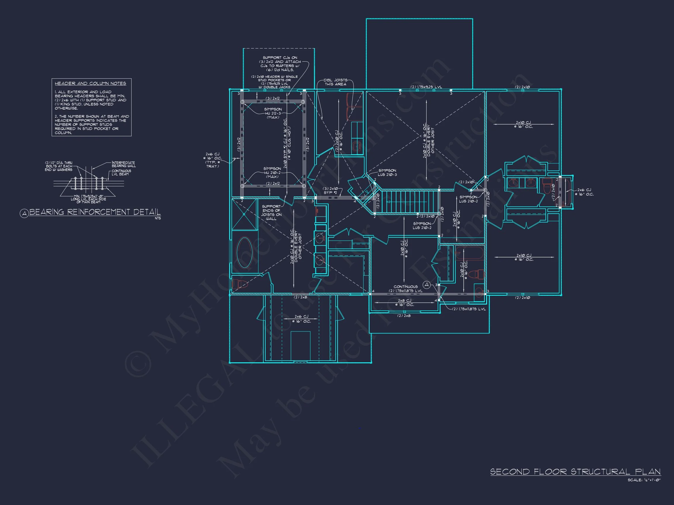 Spacious house Plan with 5 Bedrooms, CAD Blueprint Designs