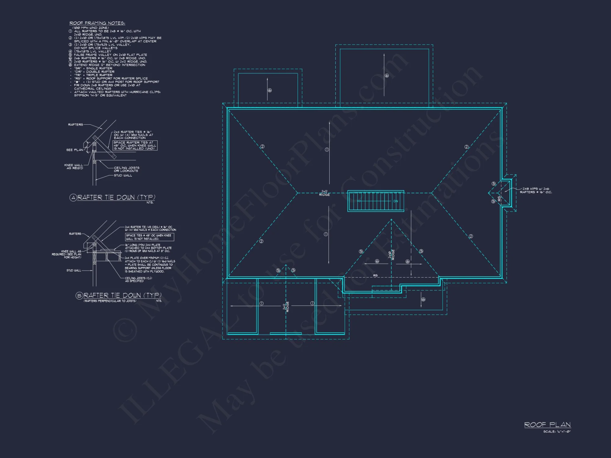 Spacious house Plan with 5 Bedrooms, CAD Blueprint Designs