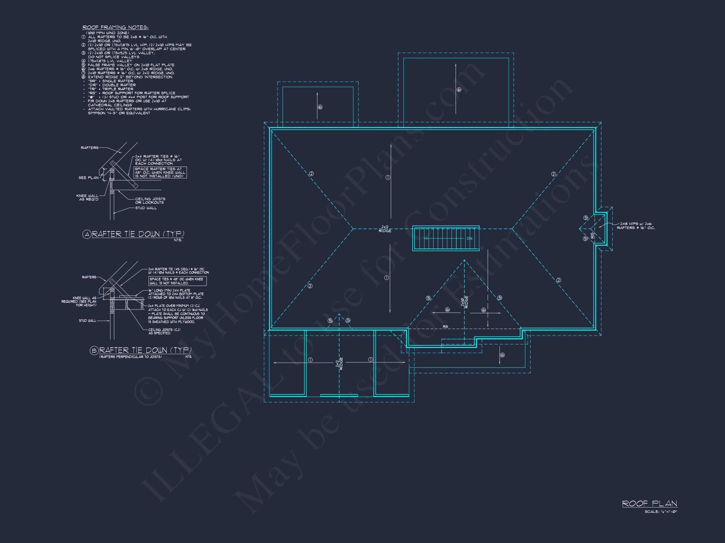 Spacious house Plan with 5 Bedrooms, CAD Blueprint Designs