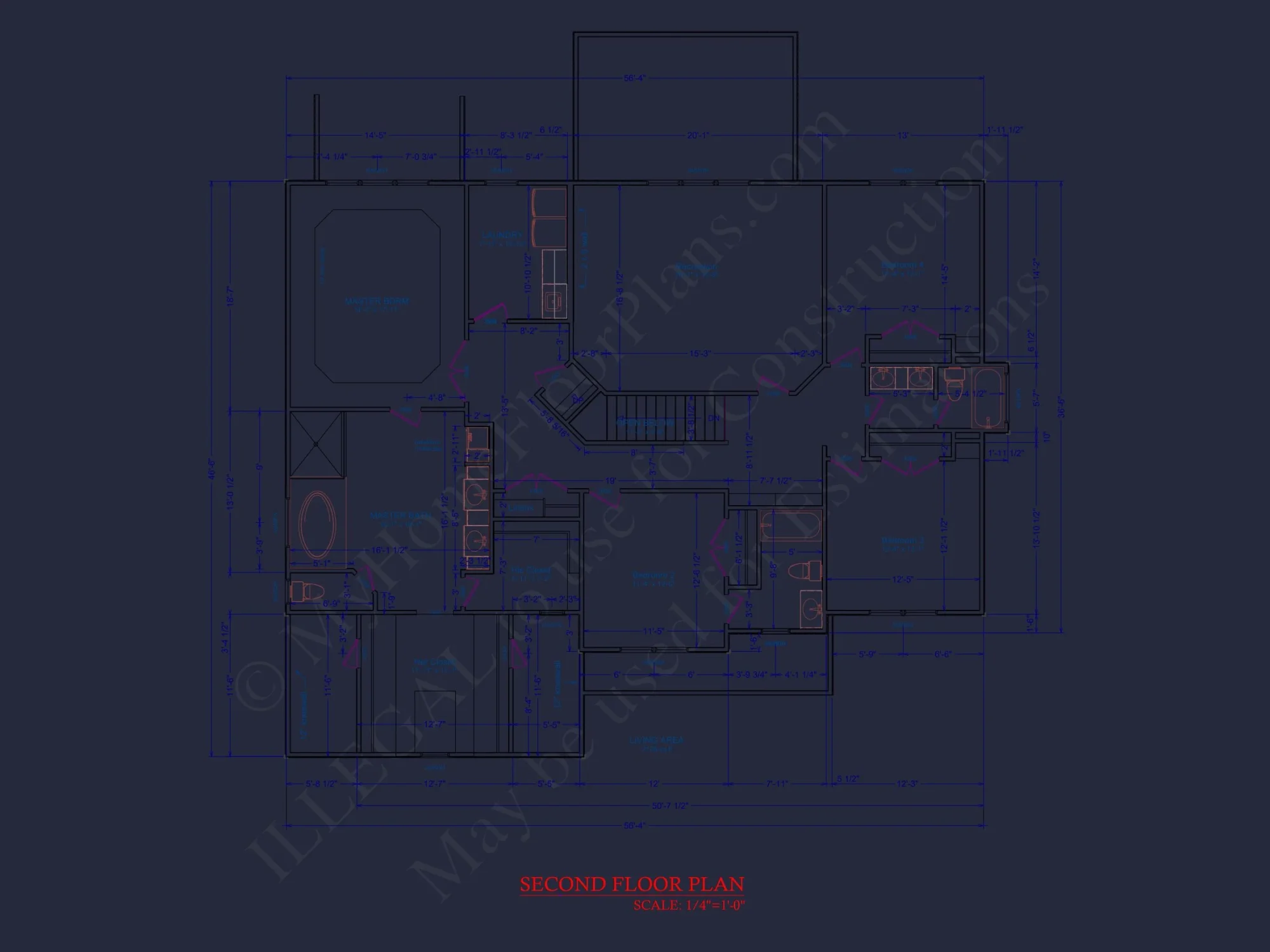 Spacious house Plan with 5 Bedrooms, CAD Blueprint Designs