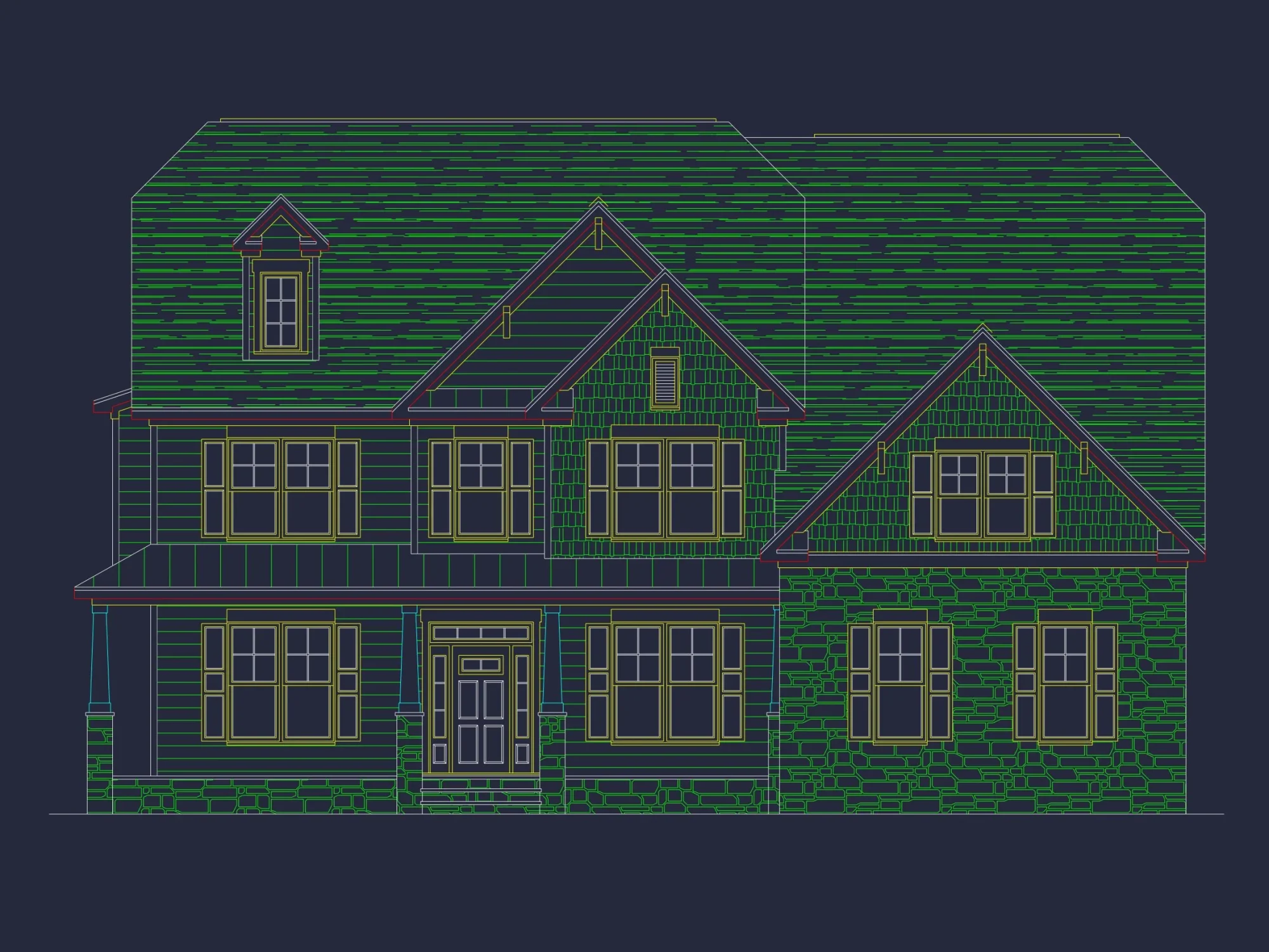 Stunning 5-Bedroom house Plan with Detailed CAD Architecture