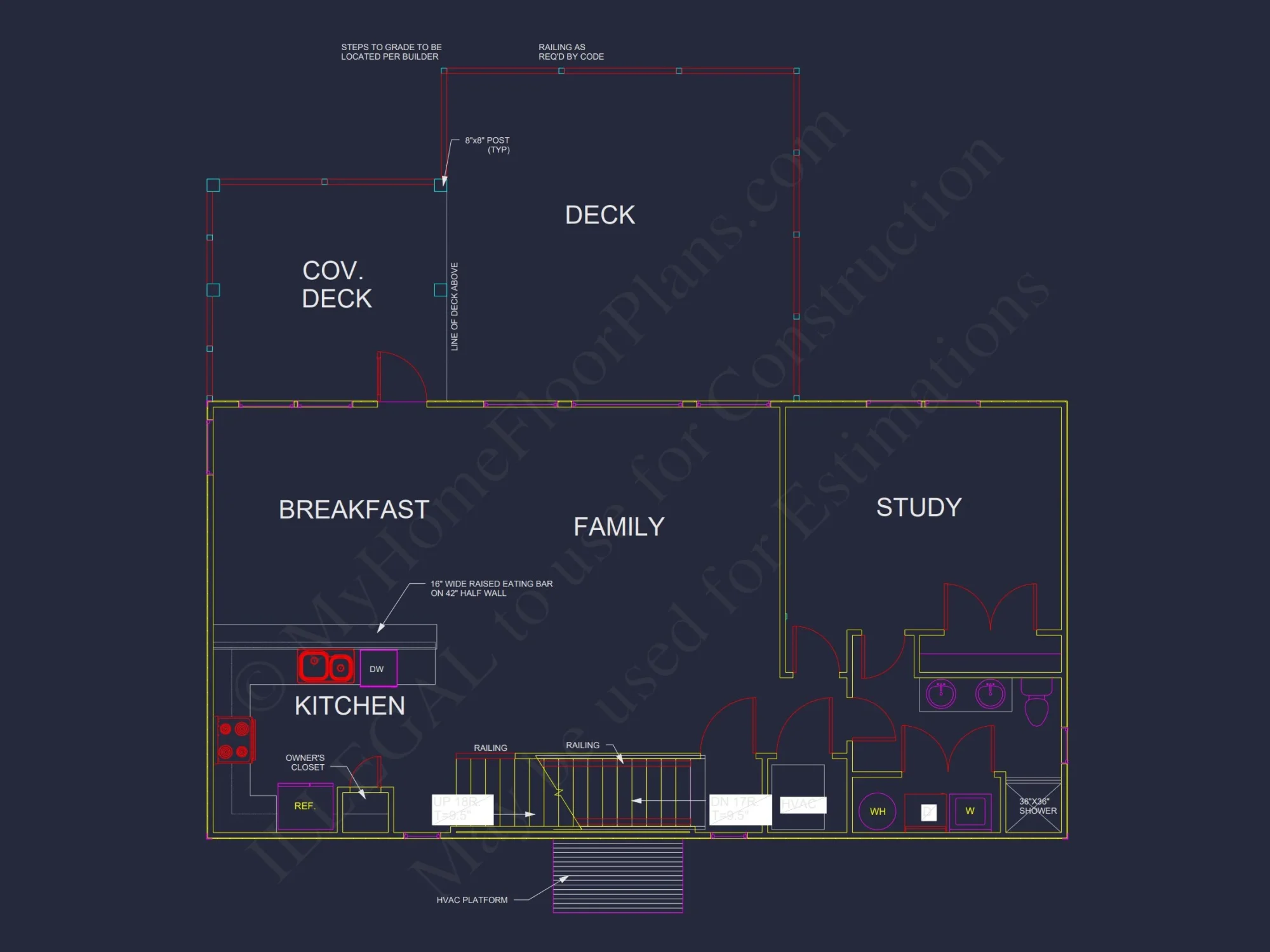 Modern Coastal house Plan with Open Concept and Ocean Views
