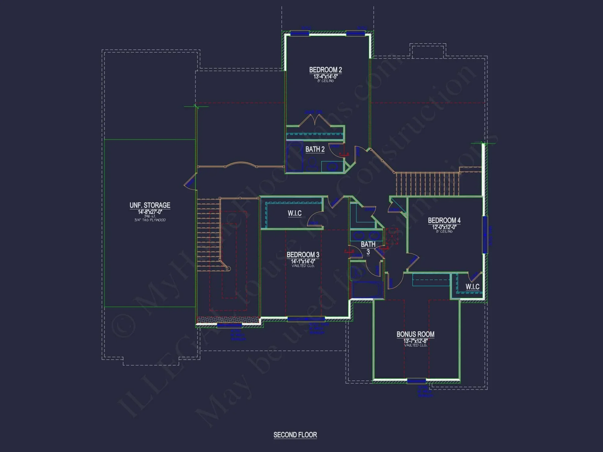 Traditional 4-Bedroom house Plan