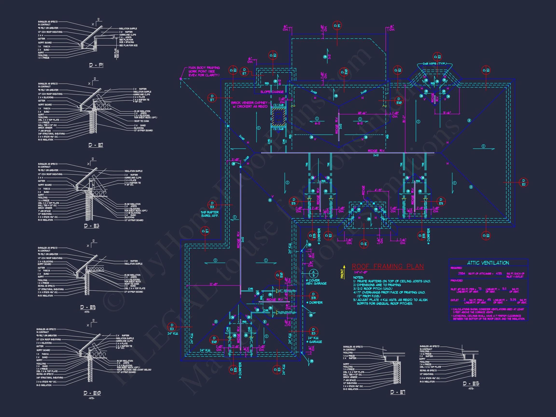 Traditional 4-Bedroom house Plan & Blueprint Designs