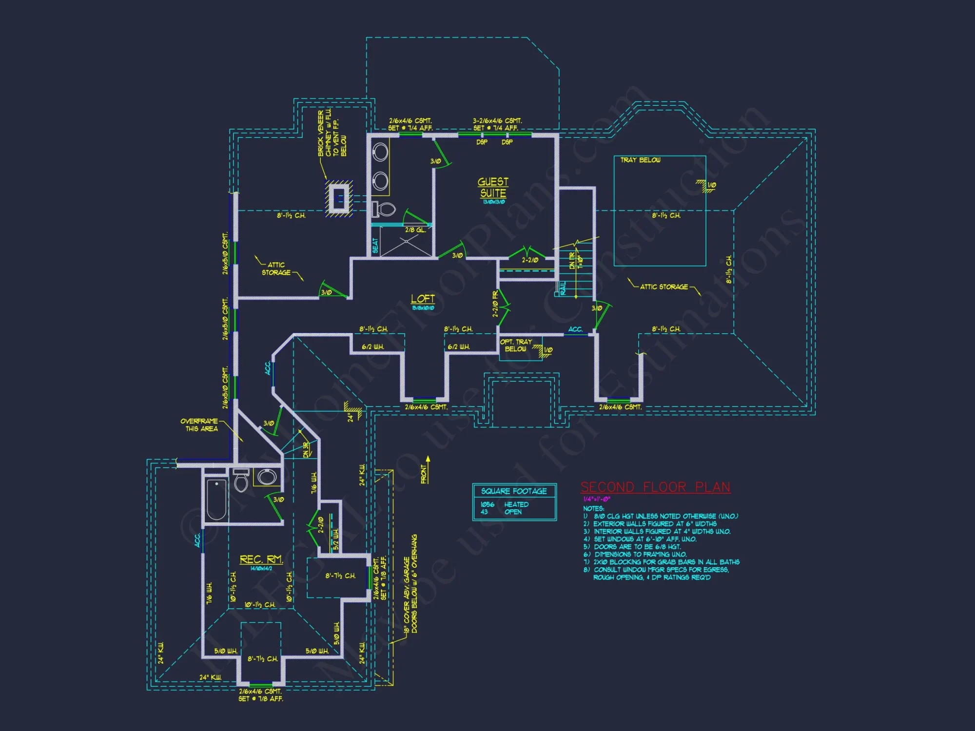 Traditional 4-Bedroom house Plan & Blueprint Designs