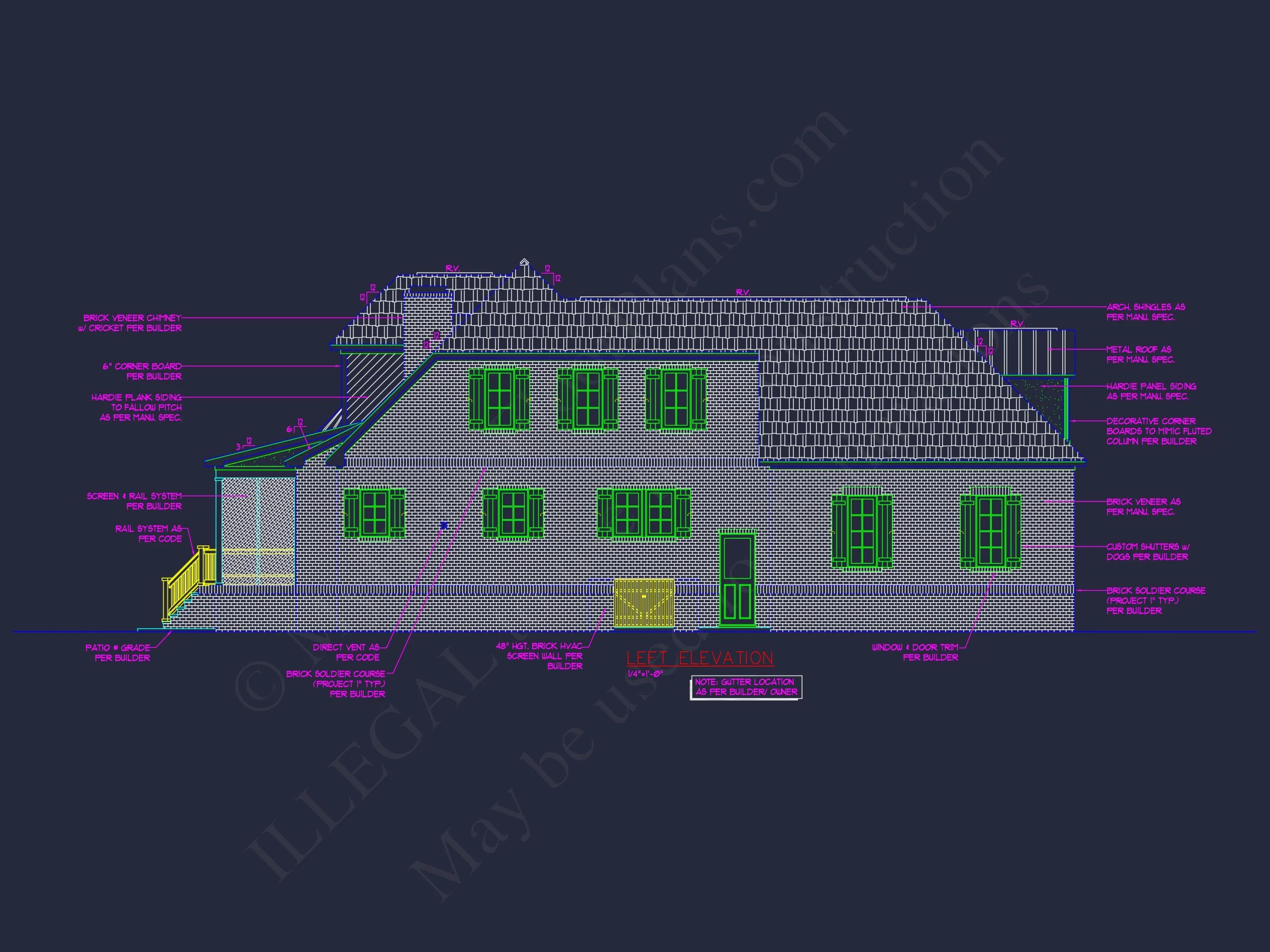 Traditional 4-Bedroom house Plan & Blueprint Designs