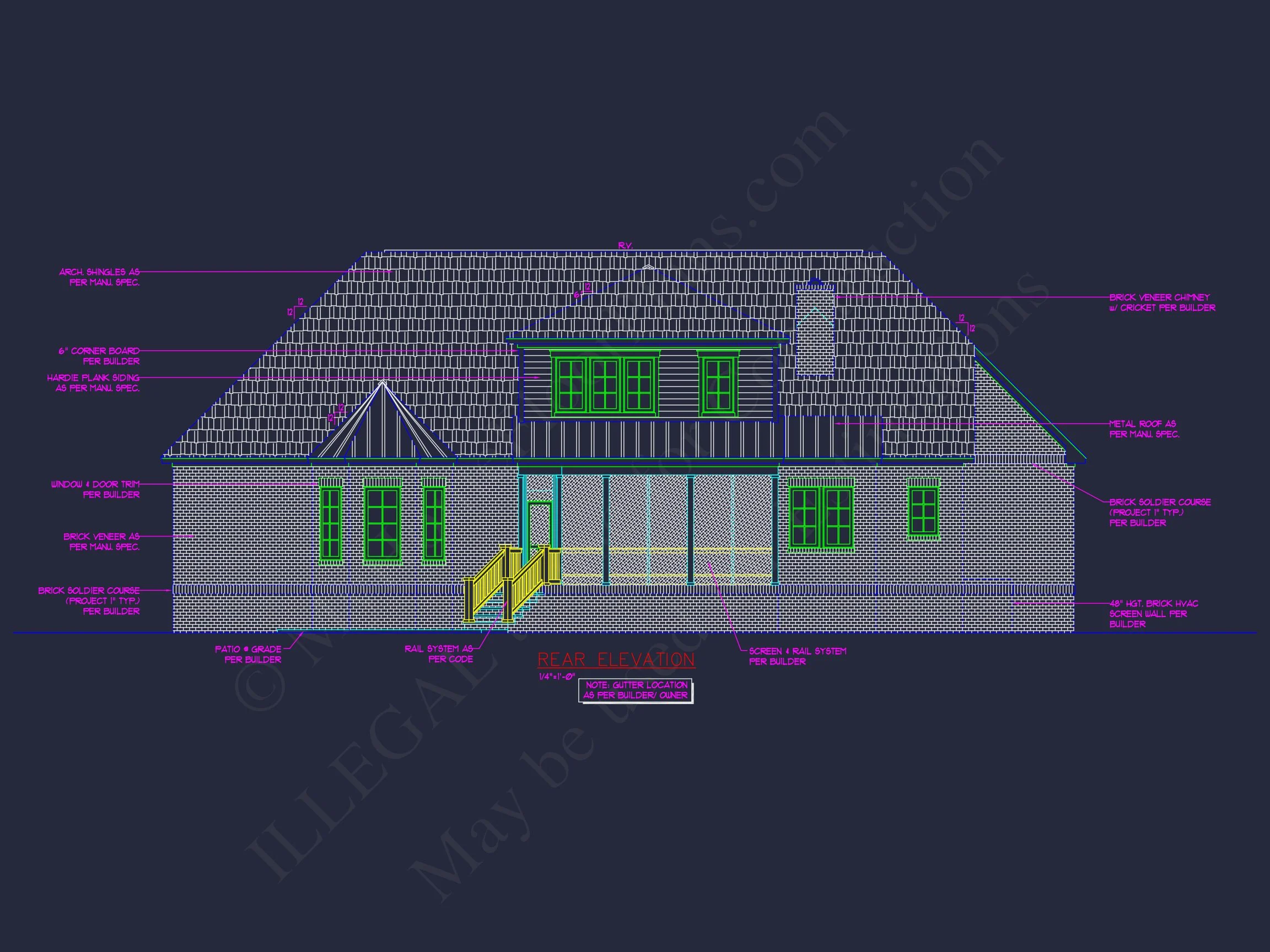 Traditional 4-Bedroom house Plan & Blueprint Designs