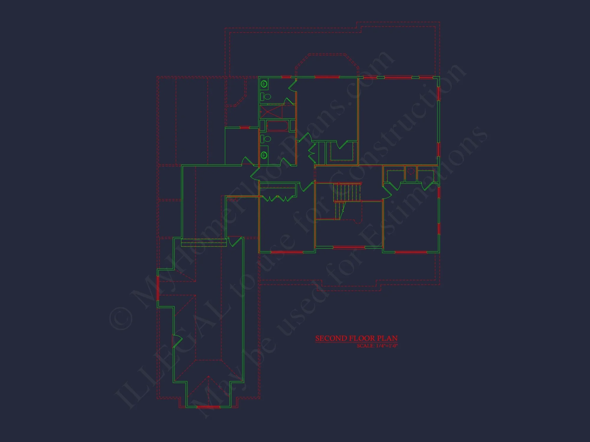 Elegant house Plan with 4 Bedrooms, Floor Plan, and CAD Design