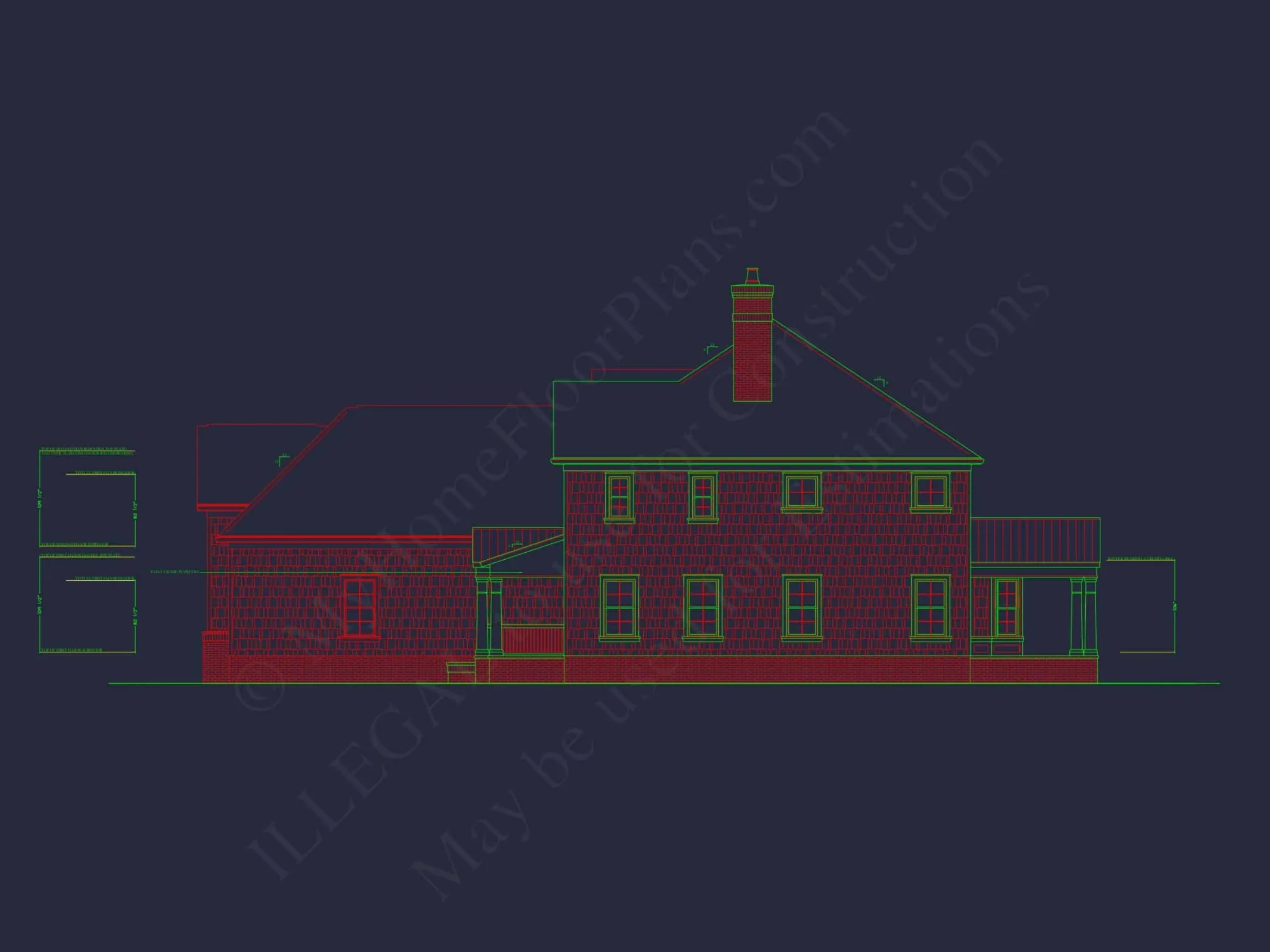 Elegant house Plan with 4 Bedrooms, Floor Plan, and CAD Design