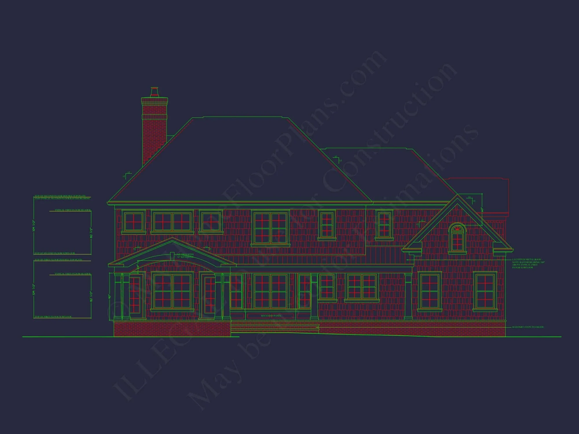 Elegant house Plan with 4 Bedrooms, Floor Plan, and CAD Design