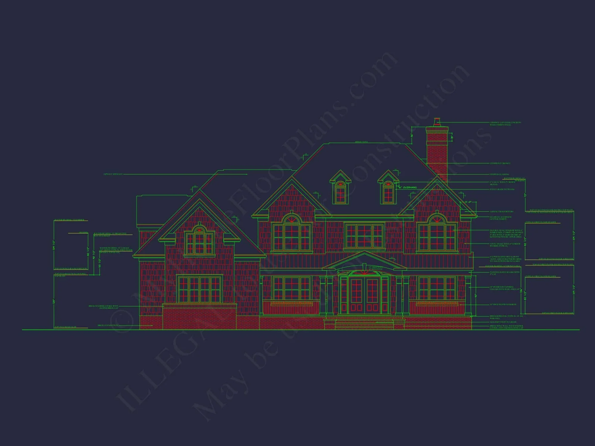 Elegant house Plan with 4 Bedrooms, Floor Plan, and CAD Design