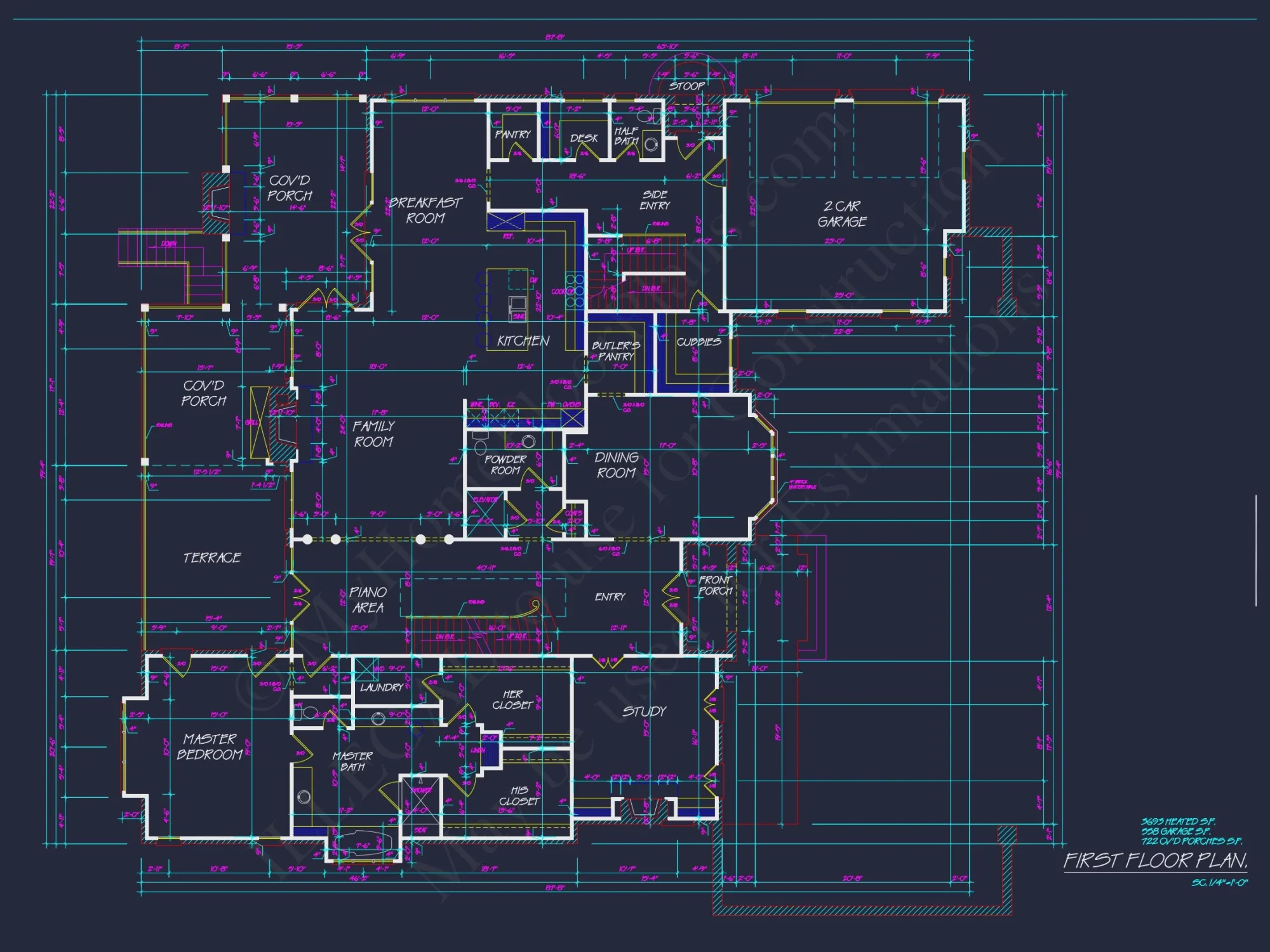 Luxury house Plan: 7782 Sq Ft, 5 Beds, 3 Story Blueprint