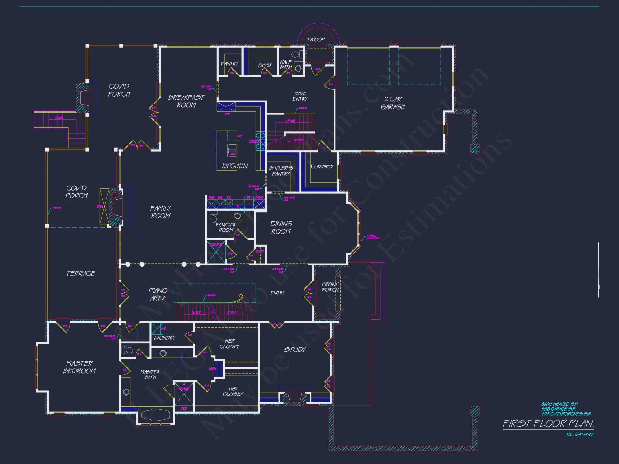 Luxury house Plan: 7782 Sq Ft, 5 Beds, 3 Story Blueprint