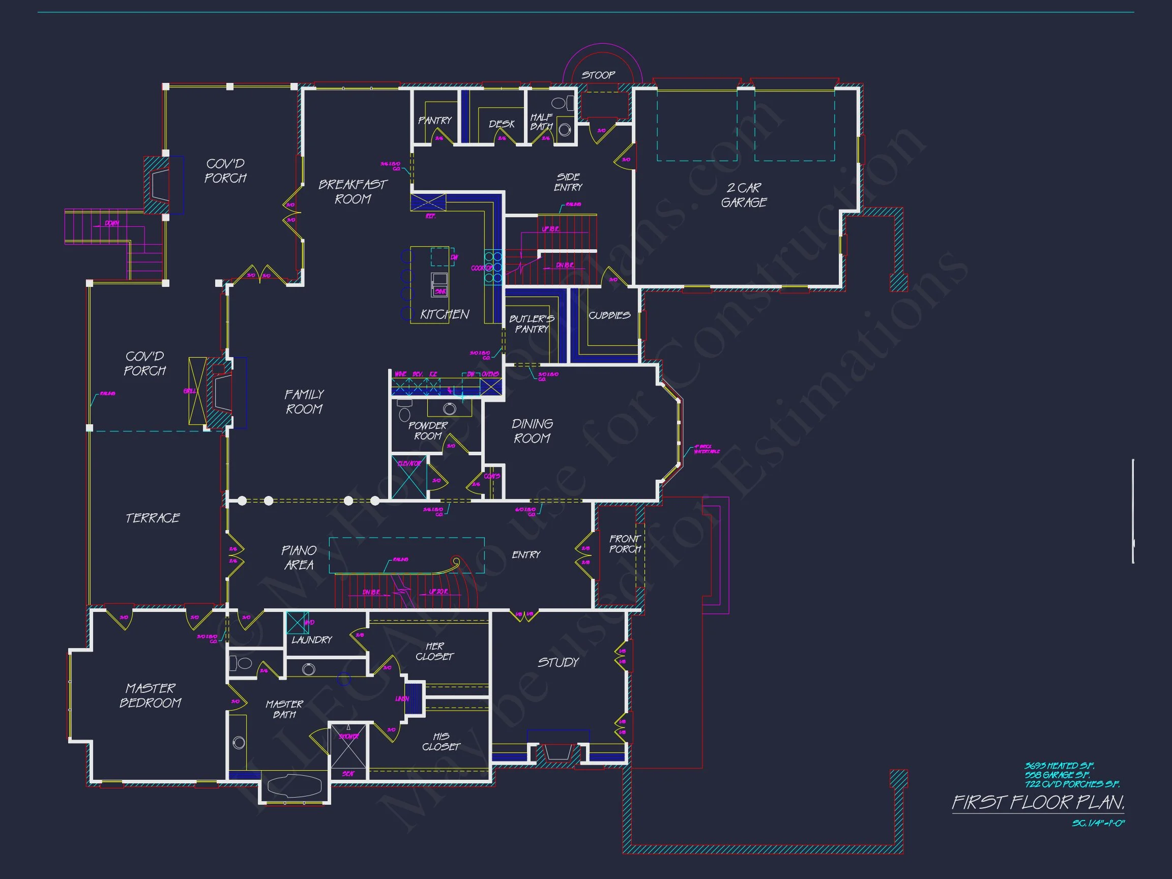 Luxury house Plan: 7782 Sq Ft, 5 Beds, 3 Story Blueprint