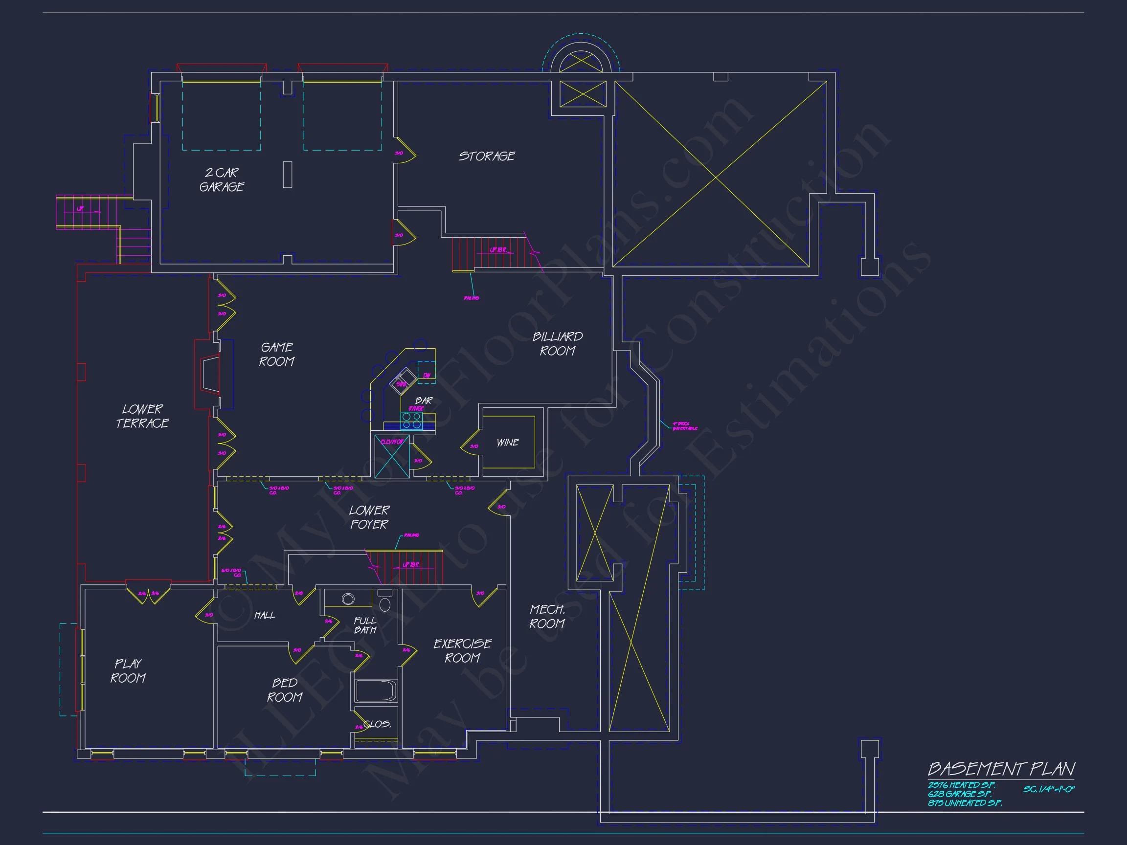 Luxury house Plan: 7782 Sq Ft, 5 Beds, 3 Story Blueprint