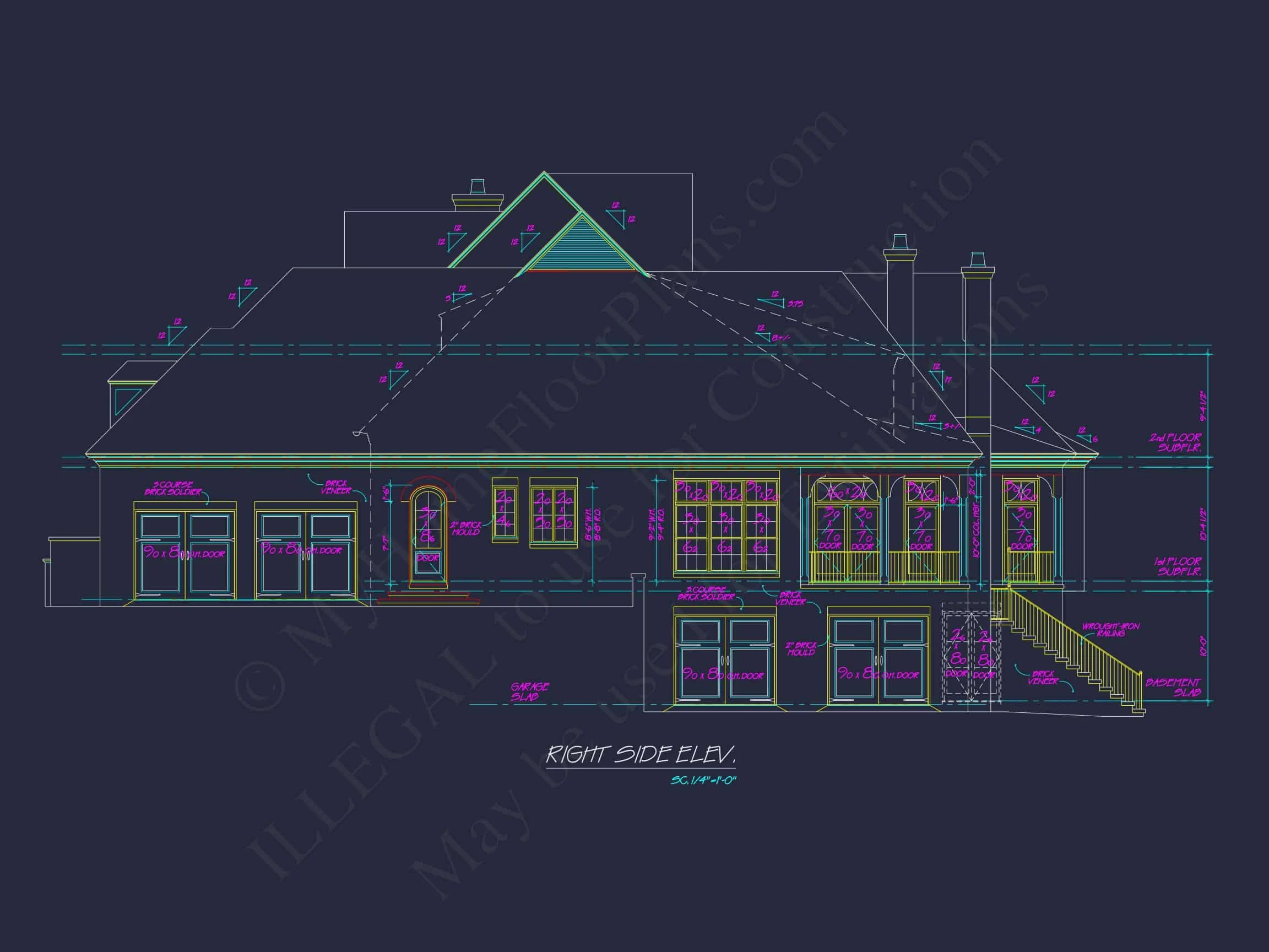 Luxury house Plan: 7782 Sq Ft, 5 Beds, 3 Story Blueprint