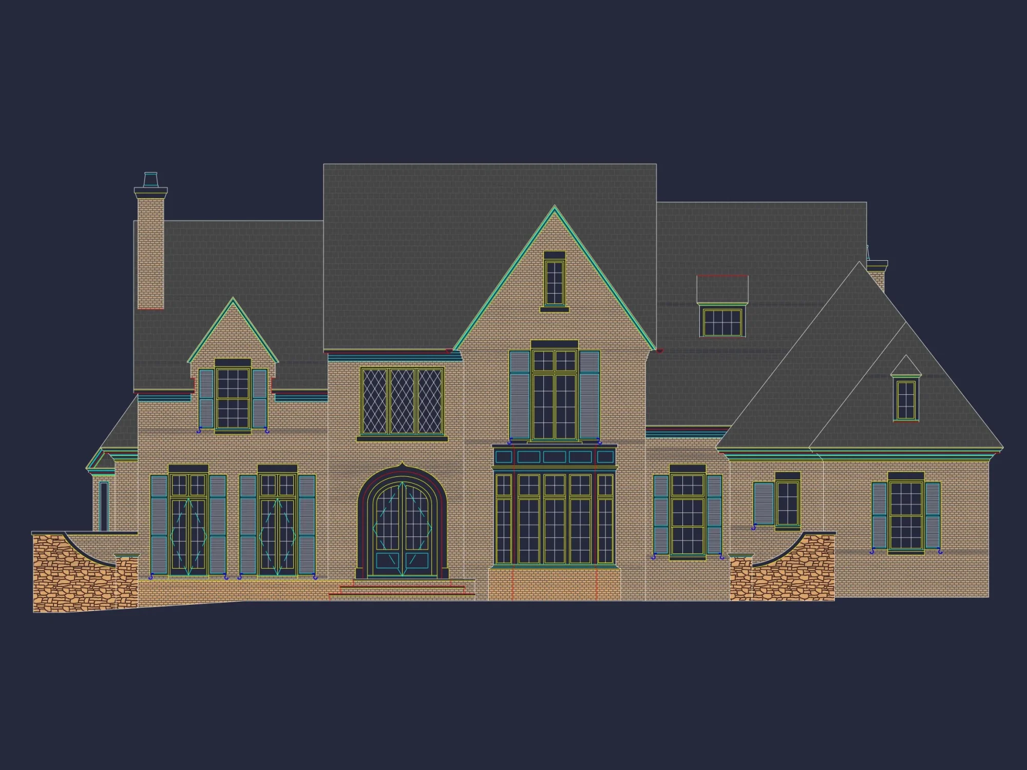 Luxury house Plan: 7782 Sq Ft, 5 Beds, 3 Story Blueprint