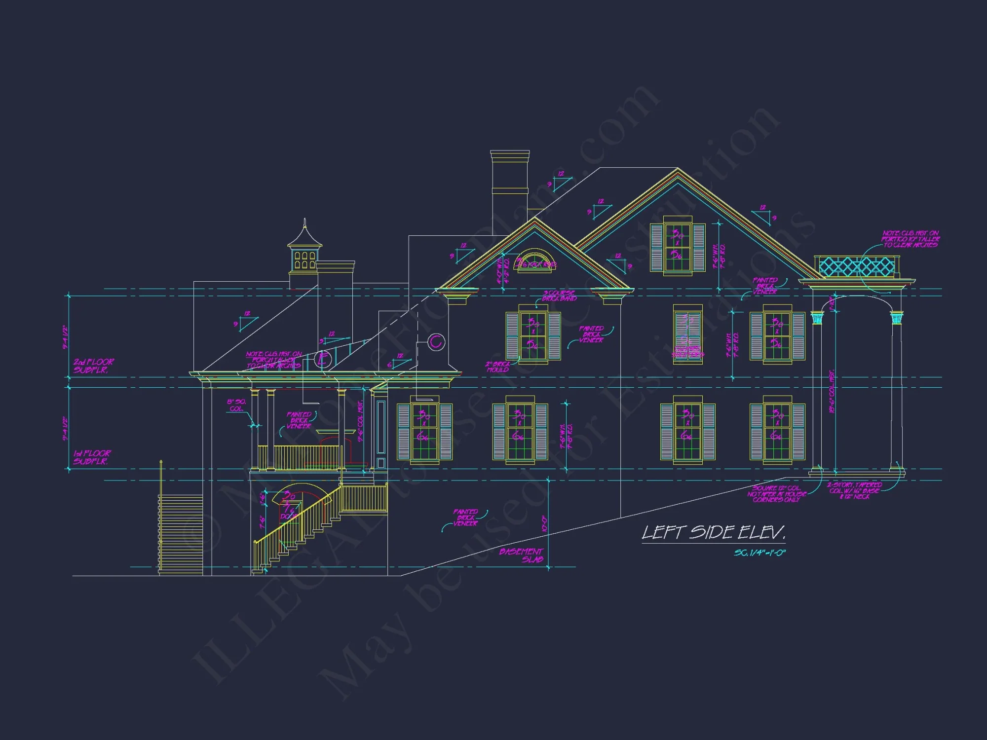 Traditional Colonial Revival house Plans & Blueprints - 6093 Sq Ft