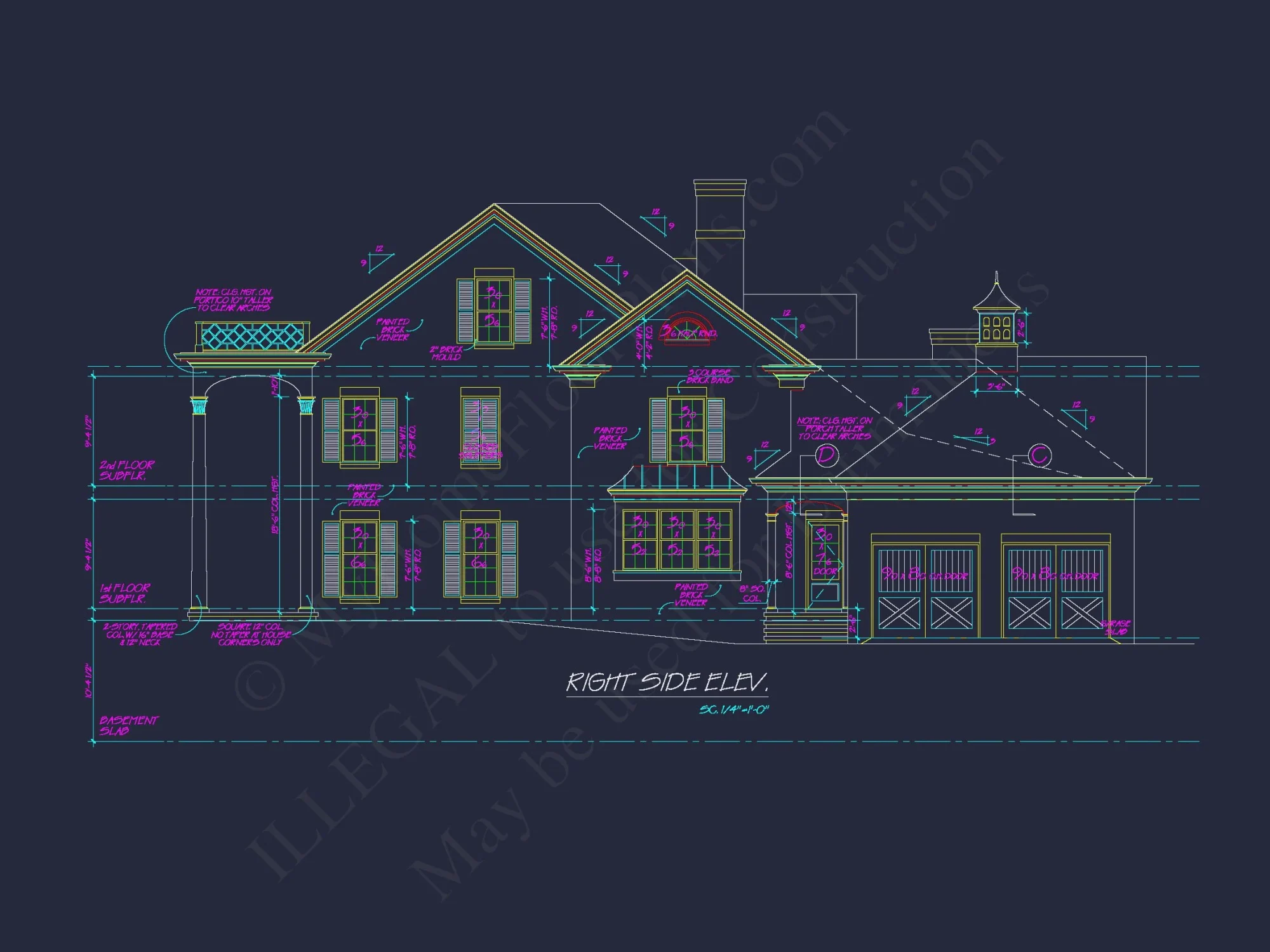 Traditional Colonial Revival house Plans & Blueprints - 6093 Sq Ft