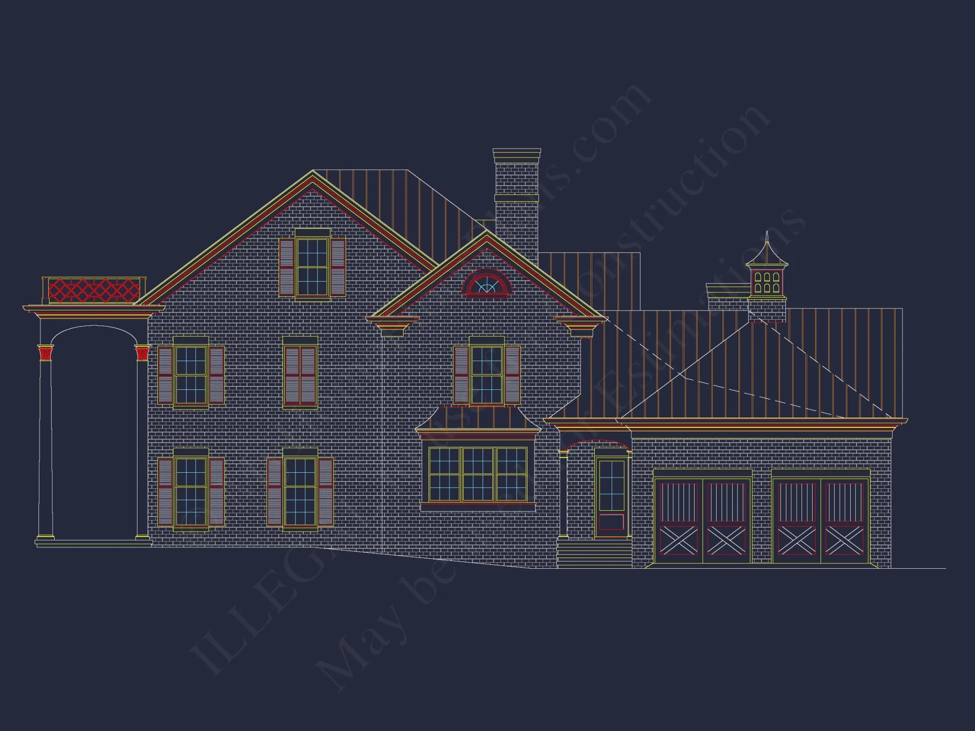 Traditional Colonial Revival house Plans & Blueprints - 6093 Sq Ft