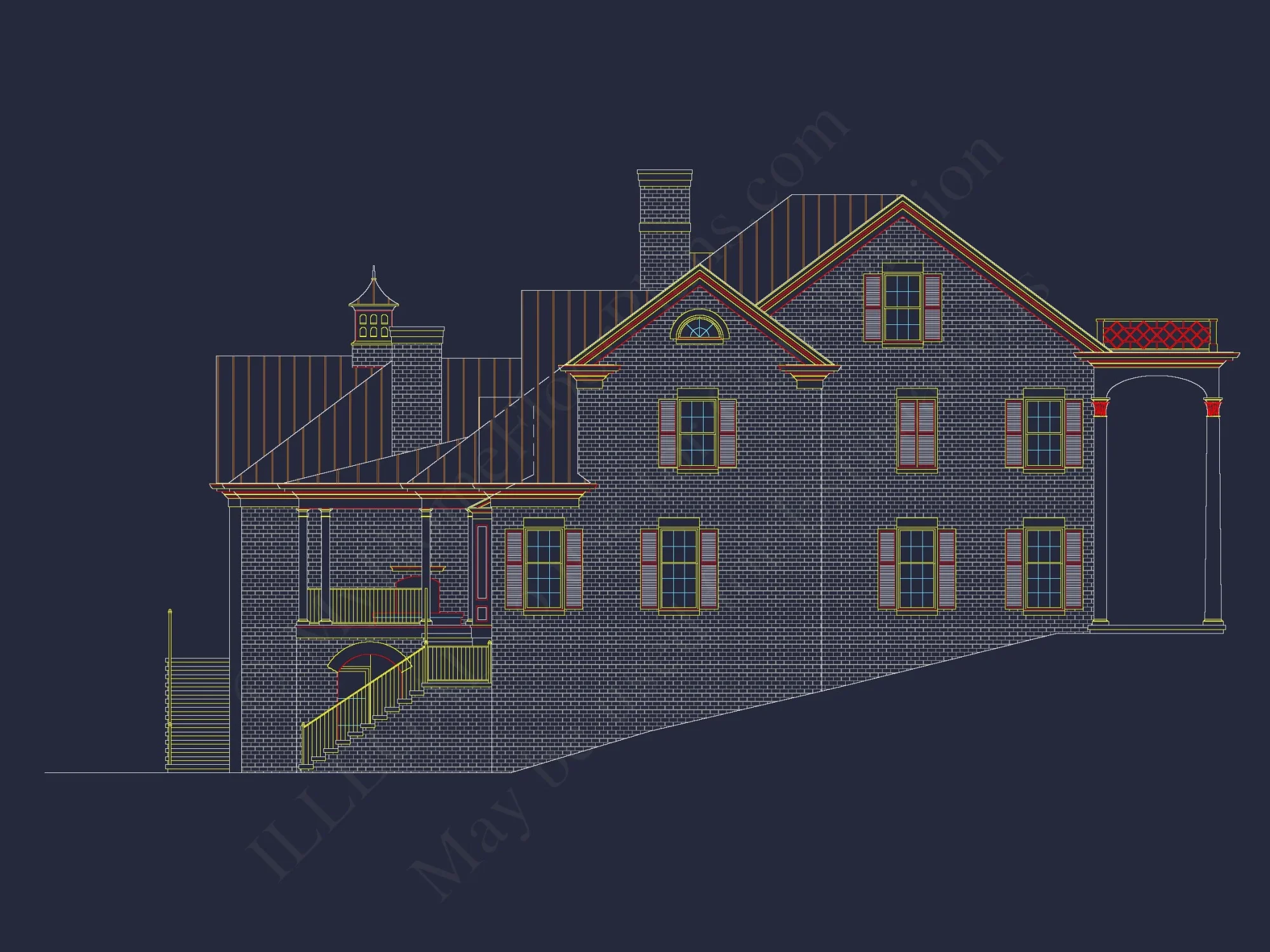Traditional Colonial Revival house Plans & Blueprints - 6093 Sq Ft