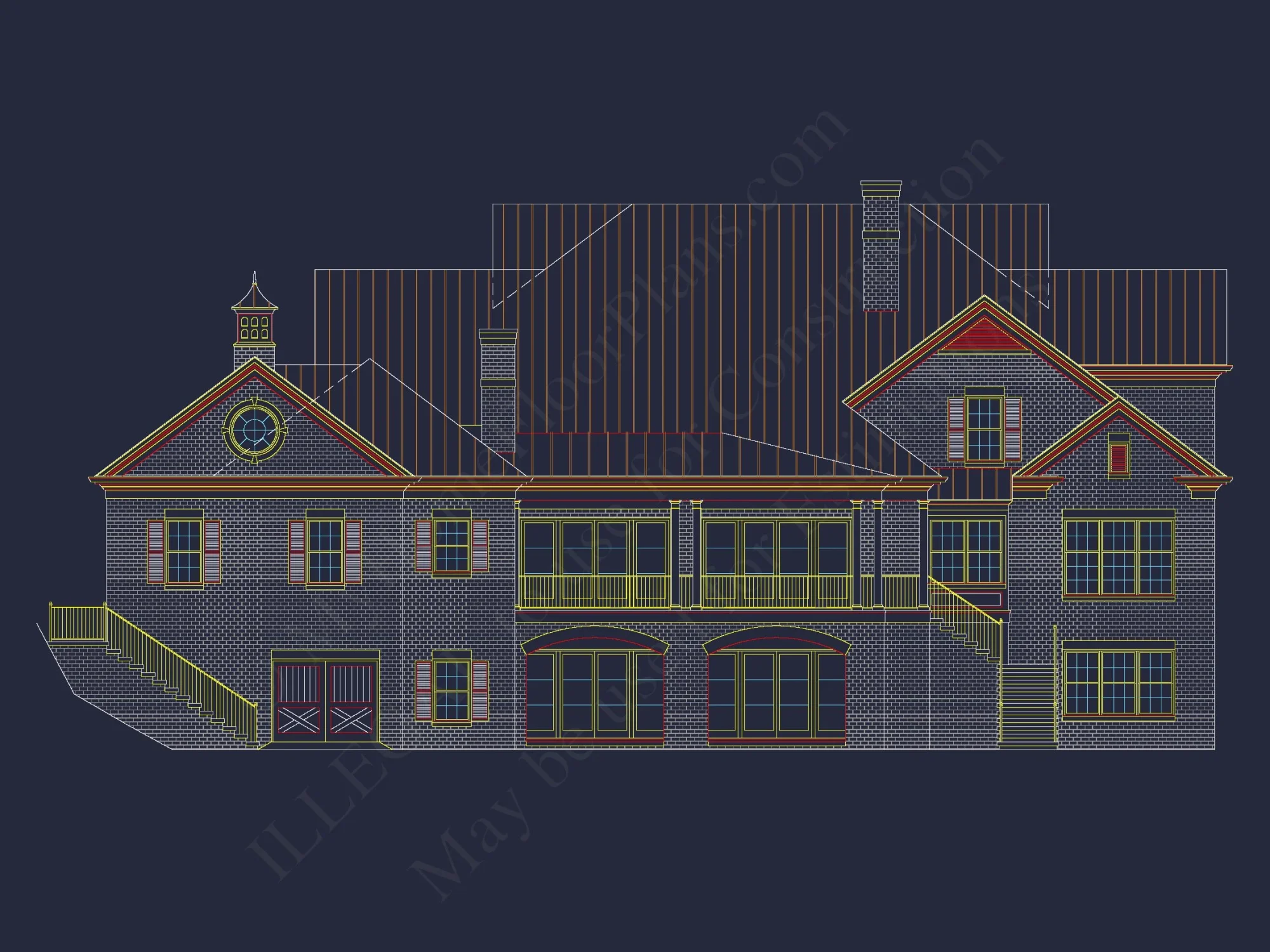 Traditional Colonial Revival house Plans & Blueprints - 6093 Sq Ft