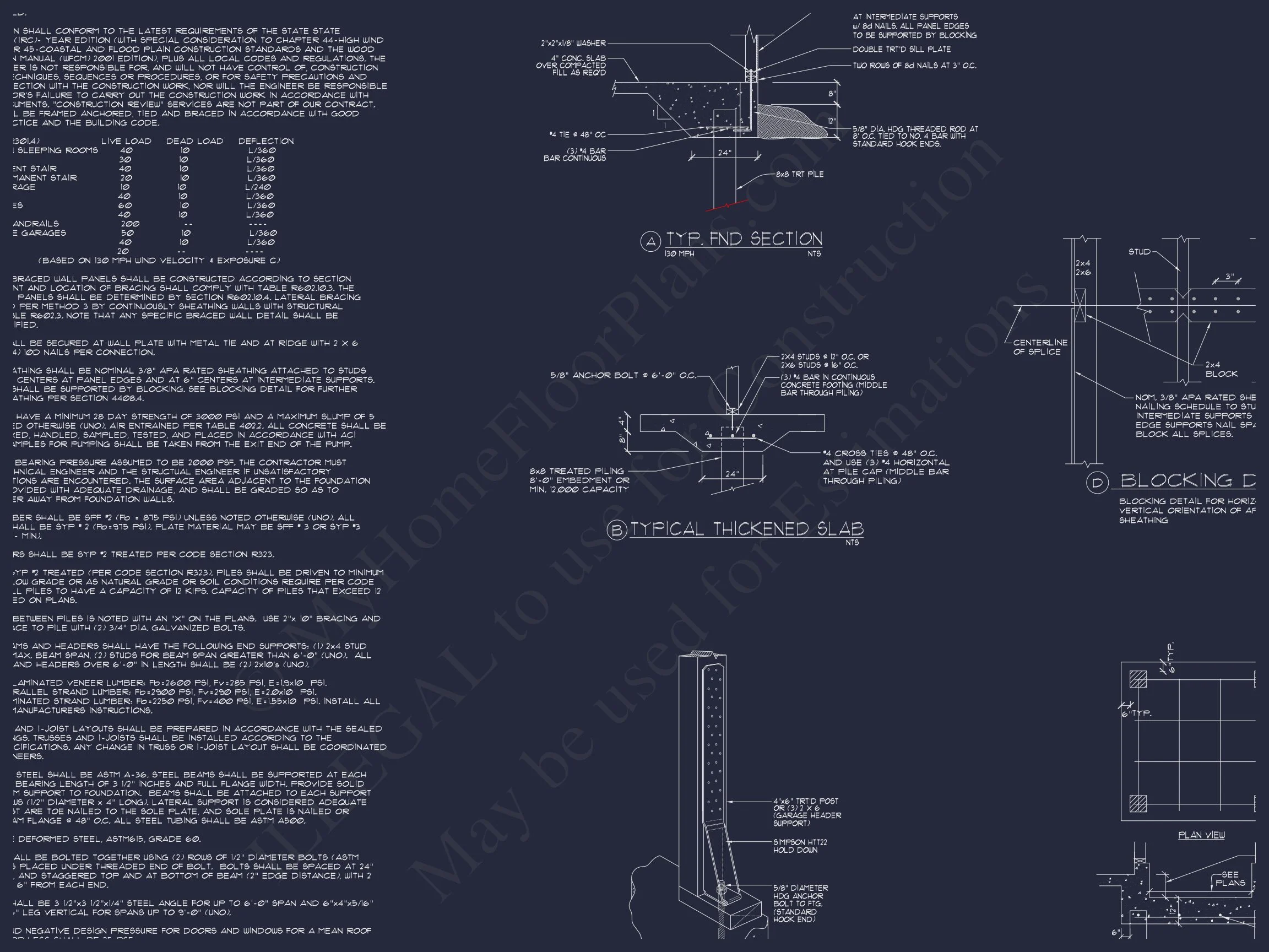 Beach house Plan w/Coastal Design - 5477 Sq Ft, 4 Beds, 4 Baths