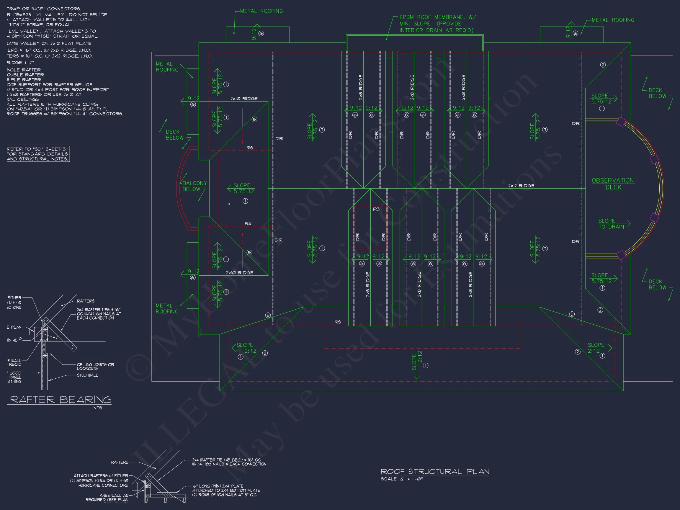 Beach house Plan w/Coastal Design - 5477 Sq Ft, 4 Beds, 4 Baths