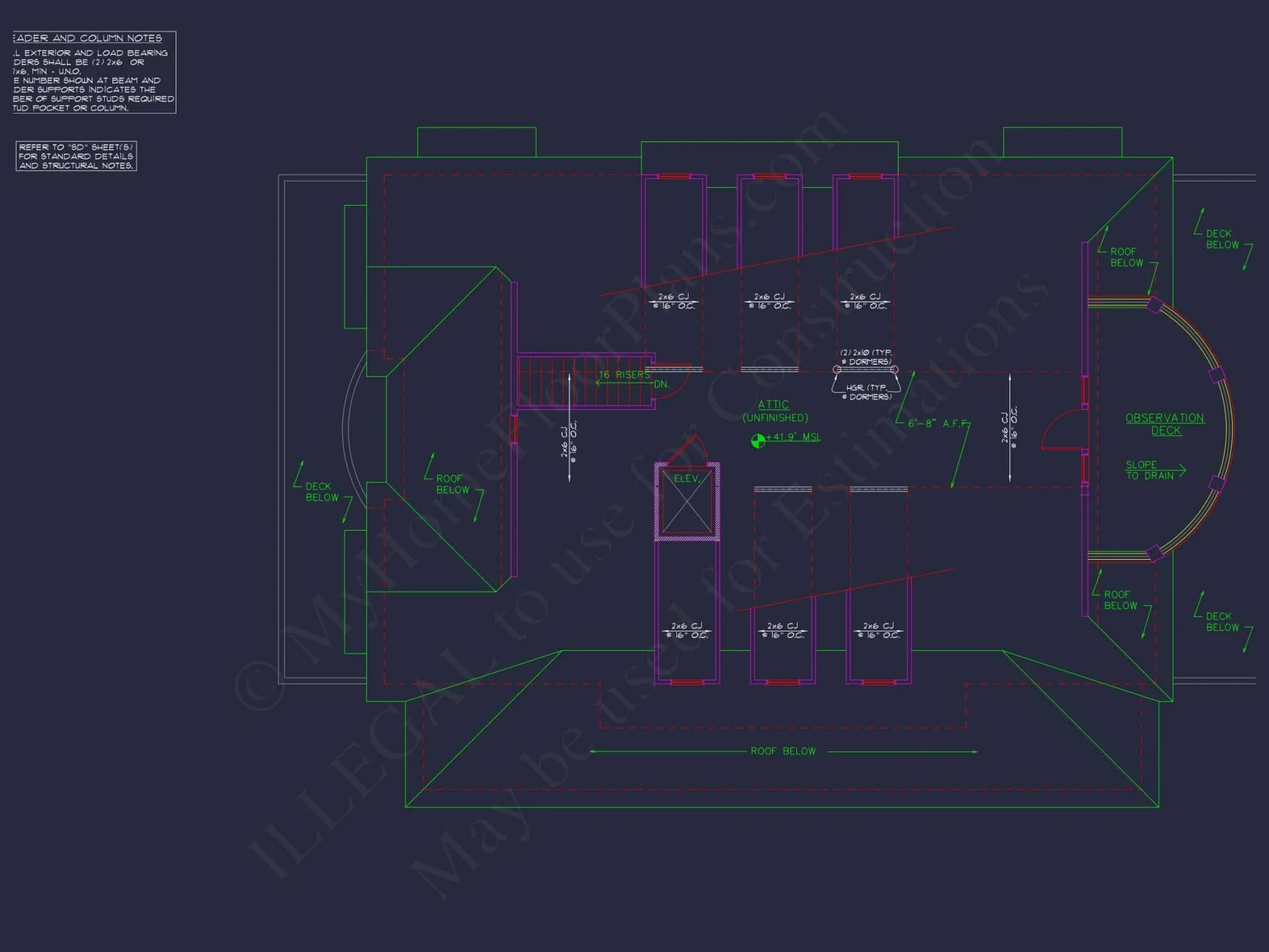 Beach house Plan w/Coastal Design - 5477 Sq Ft, 4 Beds, 4 Baths