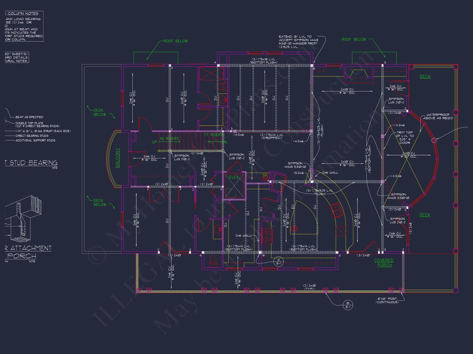 Beach house Plan w/Coastal Design - 5477 Sq Ft, 4 Beds, 4 Baths