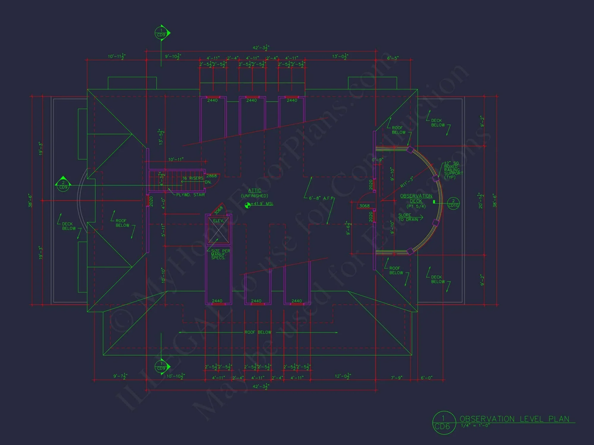 Beach house Plan w/Coastal Design - 5477 Sq Ft, 4 Beds, 4 Baths