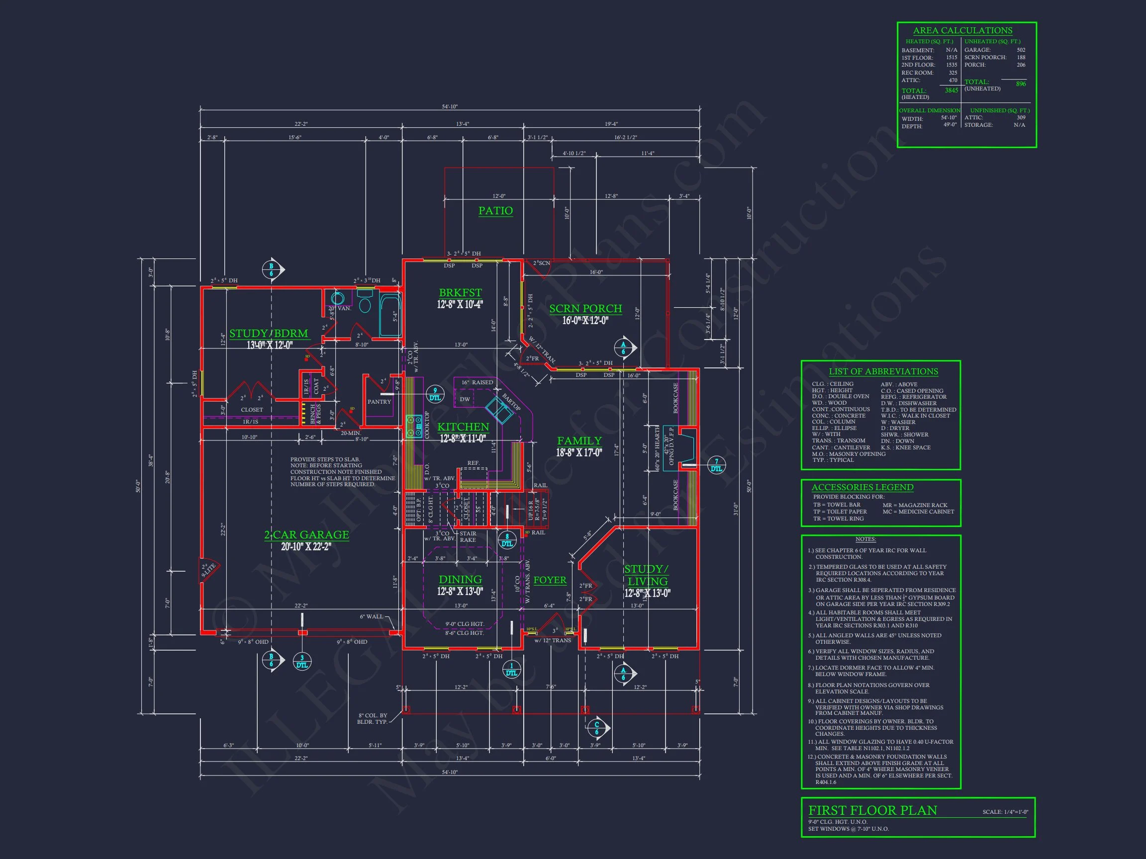 9-1671 HOUSE PLAN - Spacious 3-Story House Plan with 4 Bedrooms and CAD Designs 7 Spacious 3-Story house Plan with 4 Bedrooms and CAD Designs