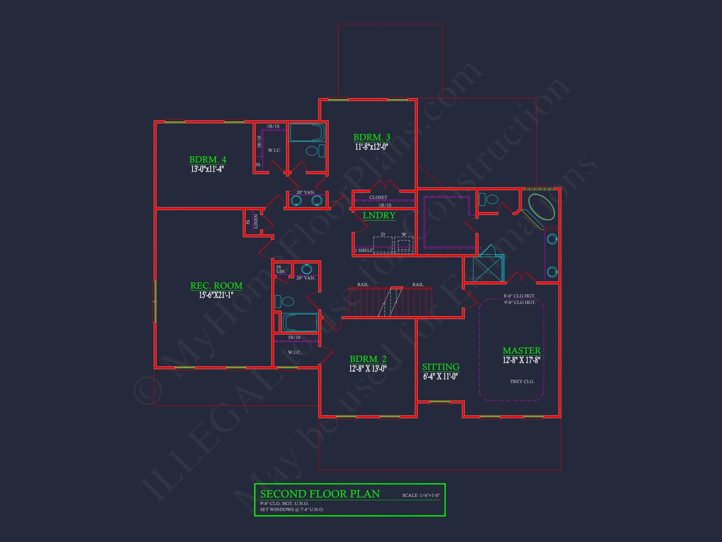 9-1671 HOUSE PLAN - Spacious 3-Story House Plan with 4 Bedrooms and CAD Designs 5 Spacious 3-Story house Plan with 4 Bedrooms and CAD Designs