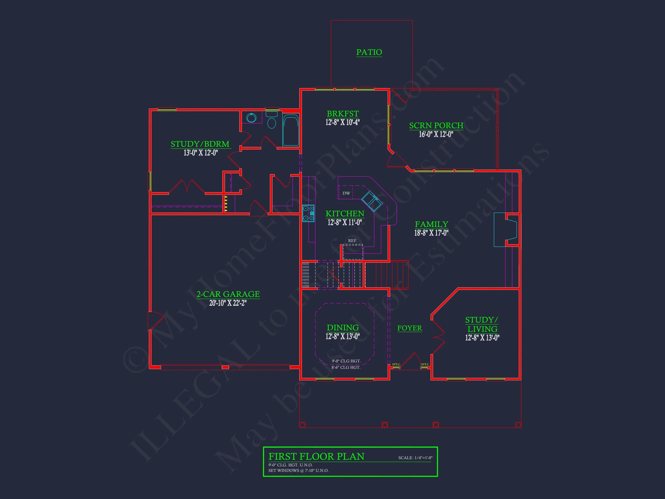 9-1671 HOUSE PLAN - Spacious 3-Story House Plan with 4 Bedrooms and CAD Designs 4 Spacious 3-Story house Plan with 4 Bedrooms and CAD Designs