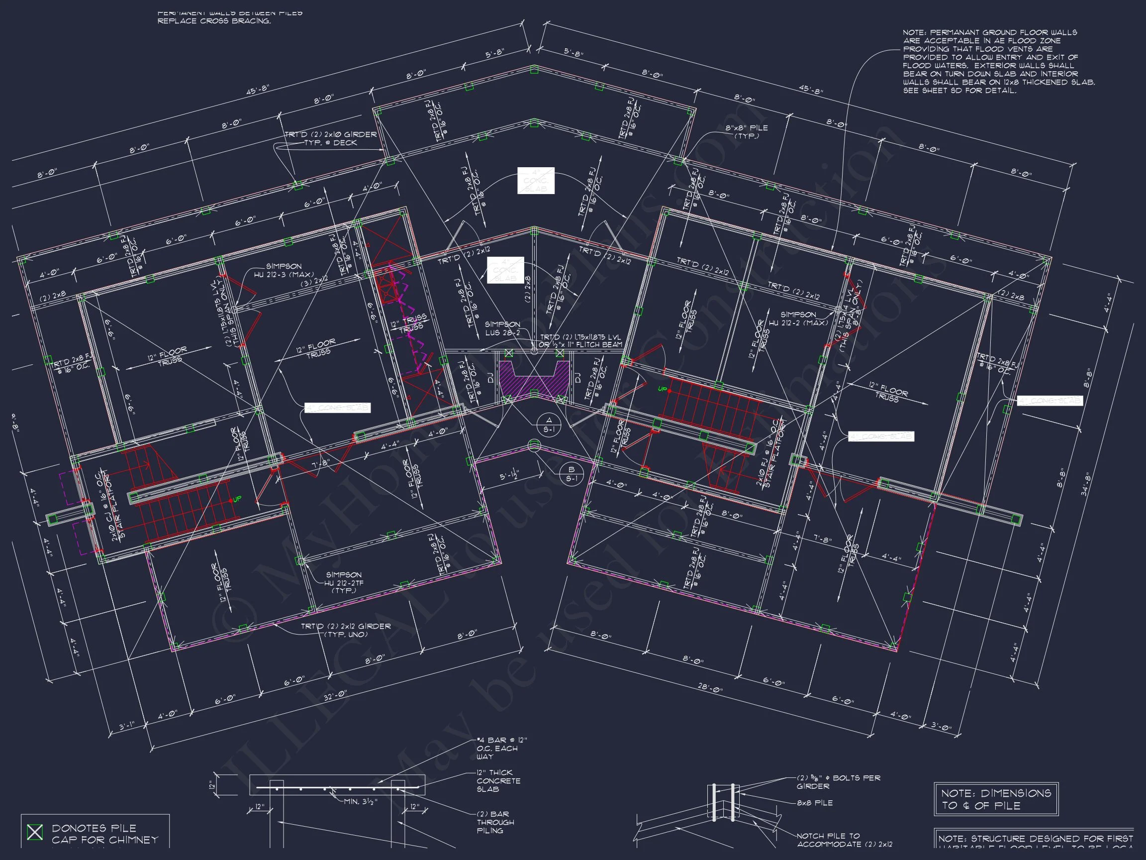 9-1657 HOUSE PLAN - Beach House Plan 4452 Sq Ft | 4 Bed | 4 Bath | 3 Story Blueprint 17 Beach house Plan 4452 Sq Ft