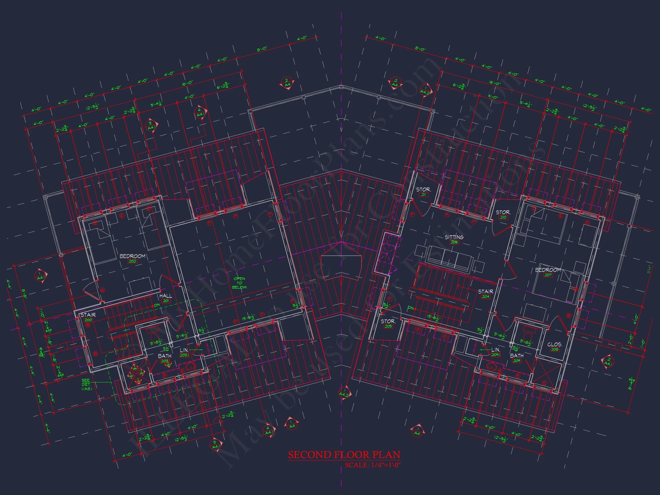 9-1657 HOUSE PLAN - Beach House Plan 4452 Sq Ft | 4 Bed | 4 Bath | 3 Story Blueprint 15 4 Bath