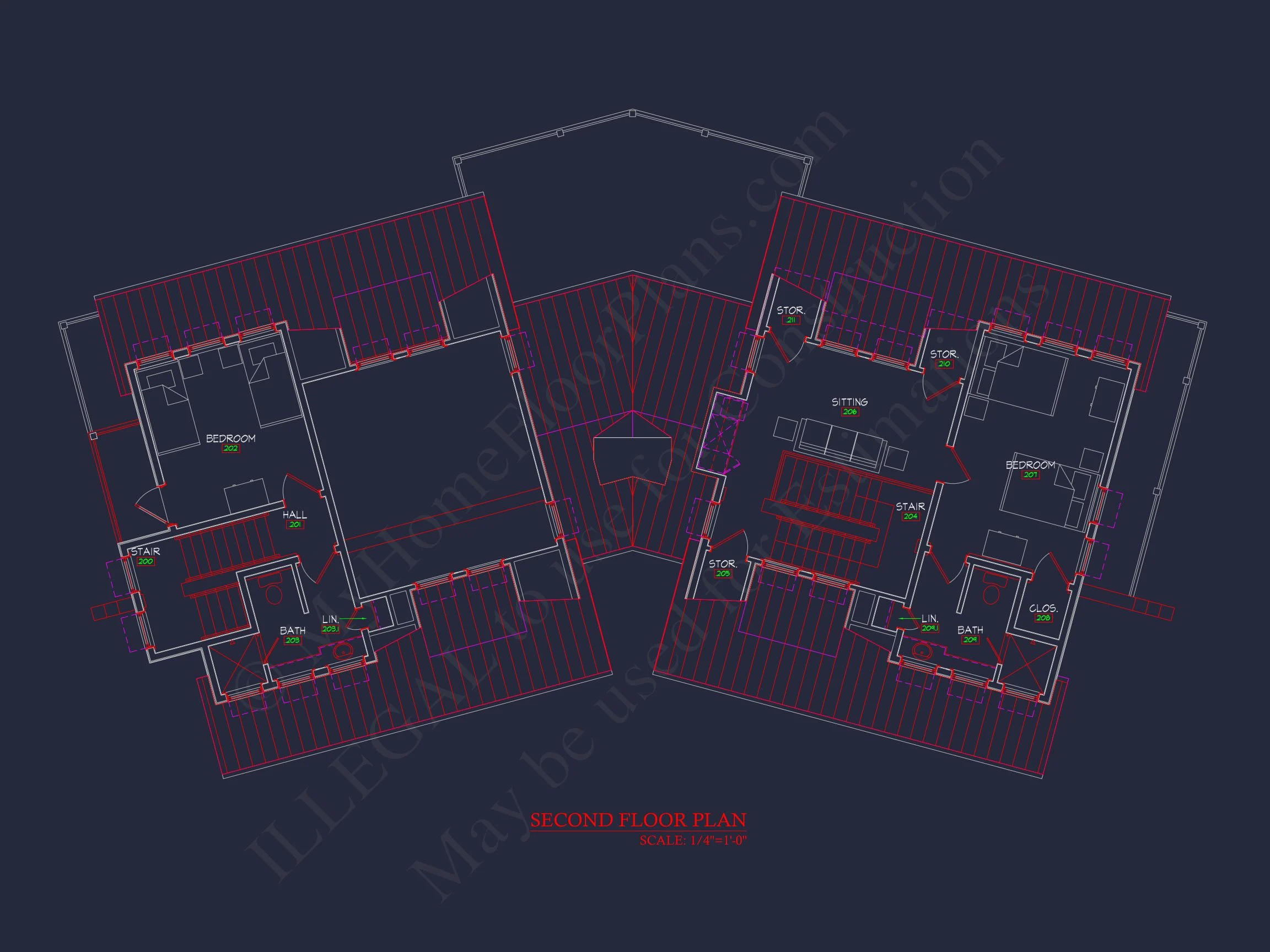 9-1657 HOUSE PLAN - Beach House Plan 4452 Sq Ft | 4 Bed | 4 Bath | 3 Story Blueprint 11 4 Bath