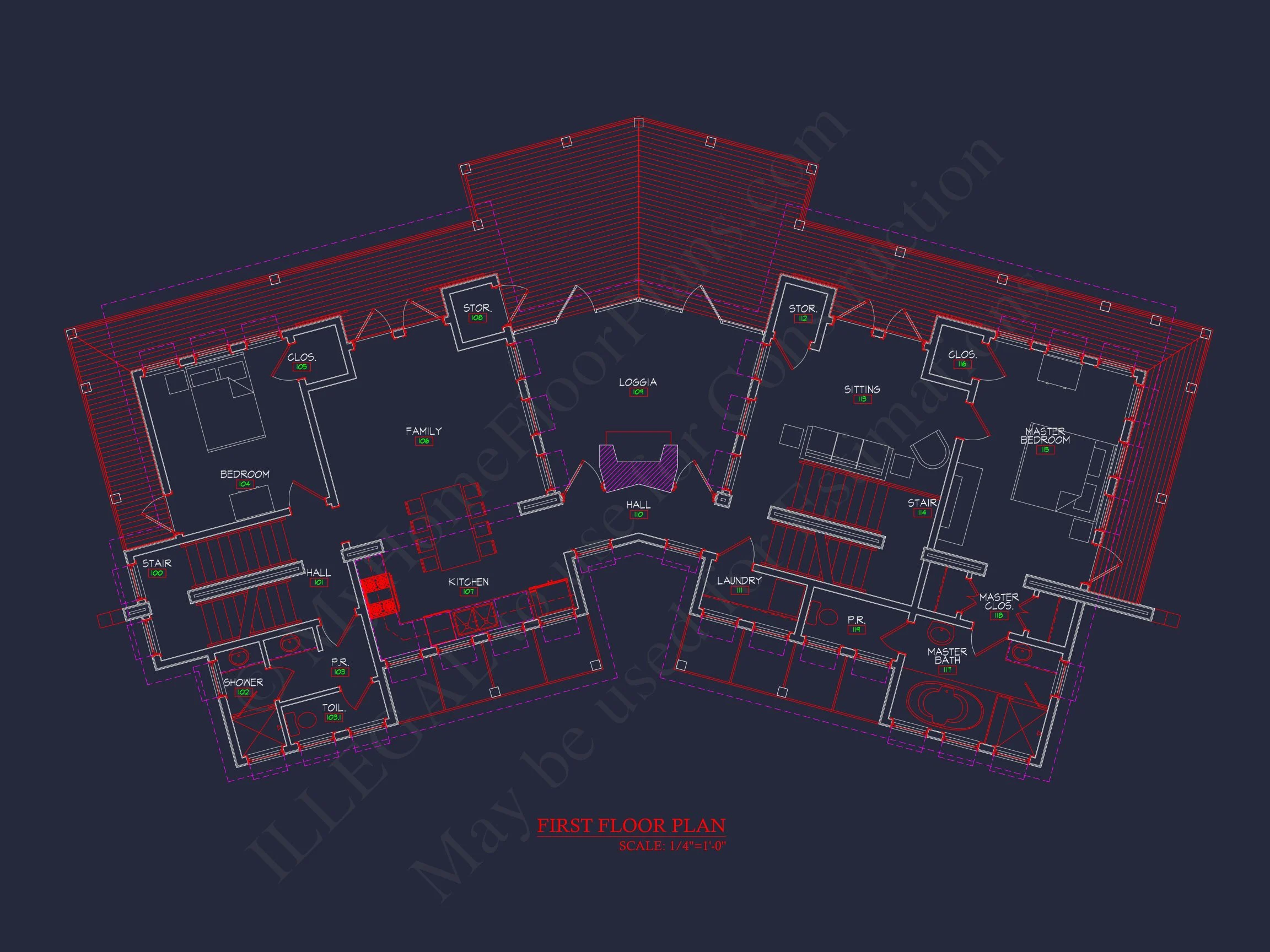 9-1657 HOUSE PLAN - Beach House Plan 4452 Sq Ft | 4 Bed | 4 Bath | 3 Story Blueprint 10 4 Bed