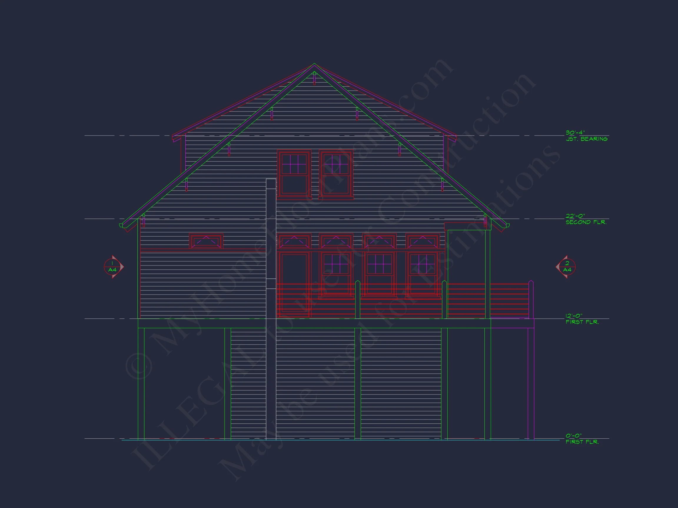 9-1657 HOUSE PLAN - Beach House Plan 4452 Sq Ft | 4 Bed | 4 Bath | 3 Story Blueprint 5 Beach house Plan 4452 Sq Ft