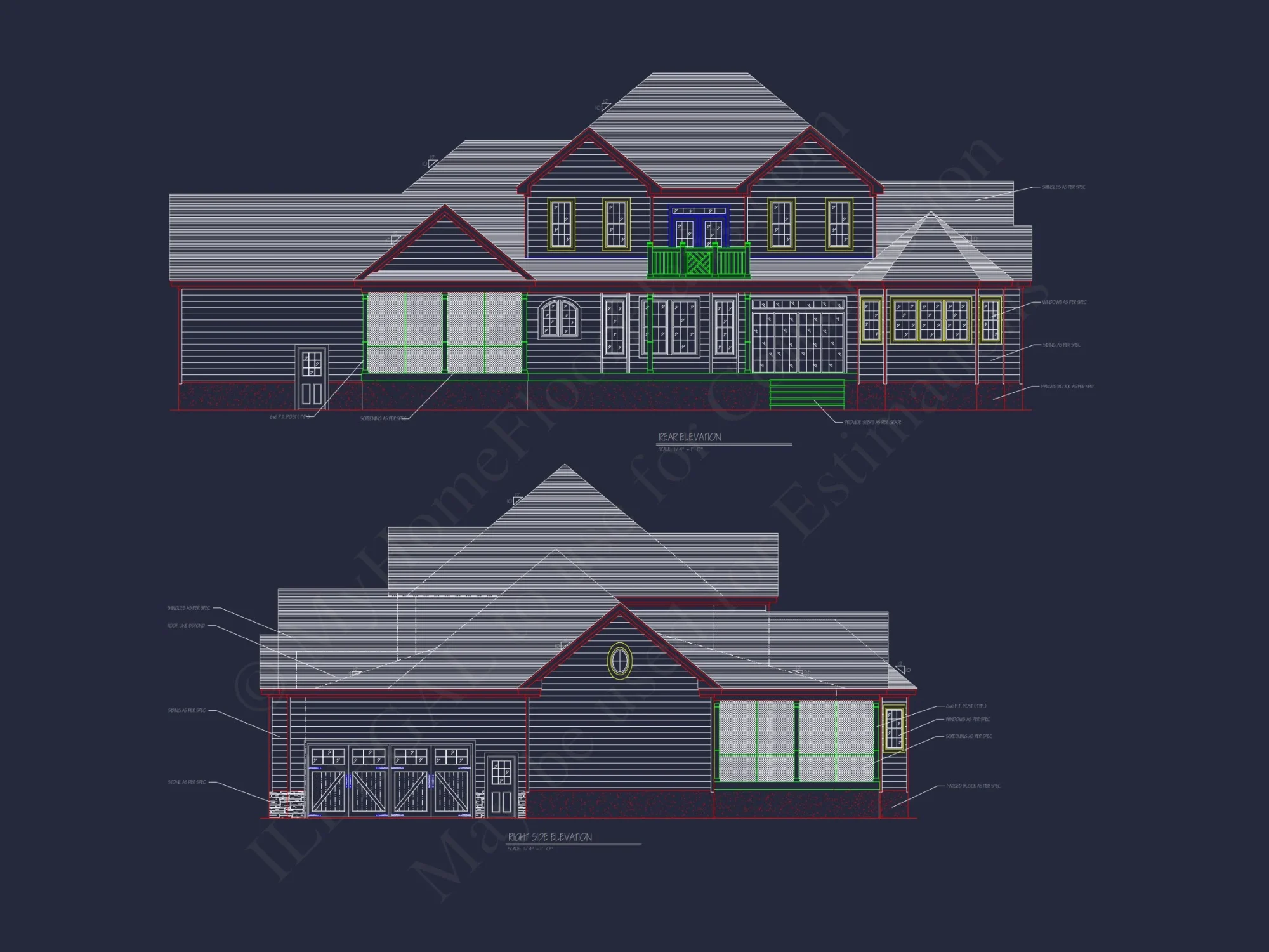Traditional 4-Bedroom Country house Plan & Blueprint Designs