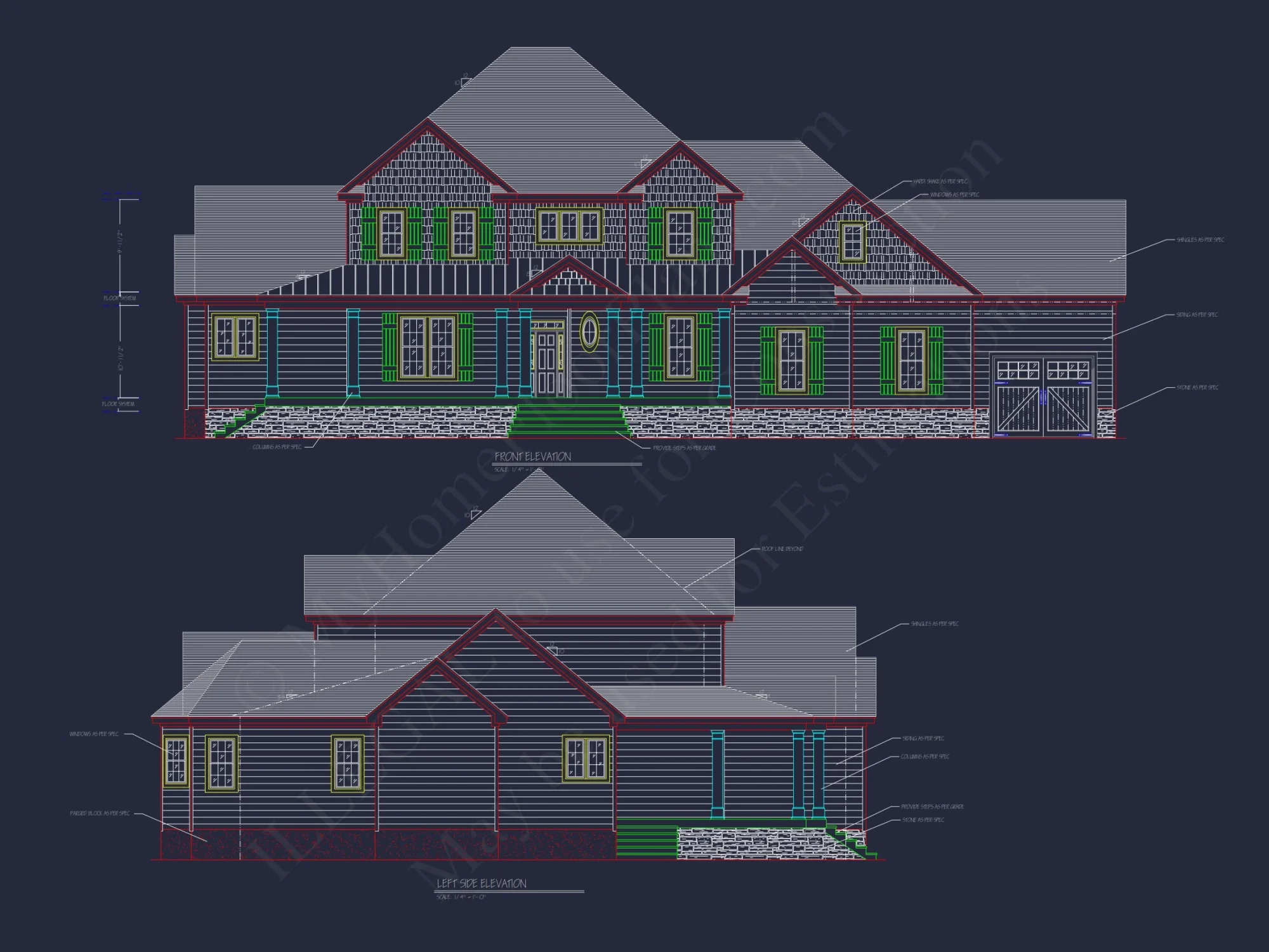 Traditional 4-Bedroom Country house Plan & Blueprint Designs