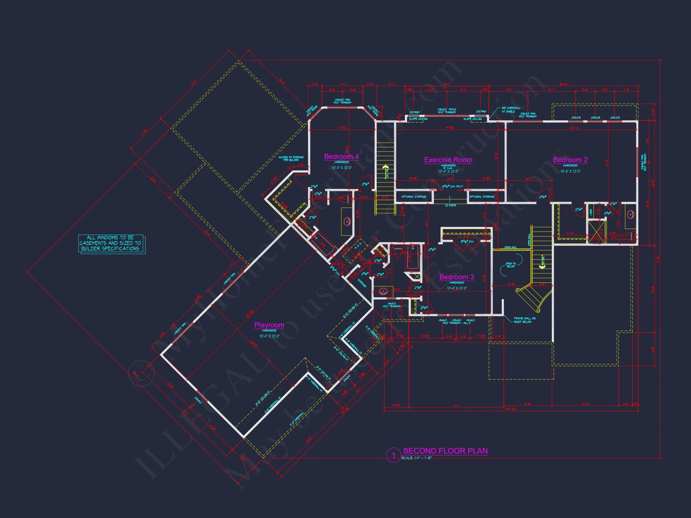 Traditional Craftsman house Plan - 4 Bed, 4 Bath, 5350 SqFt - Blueprint & CAD
